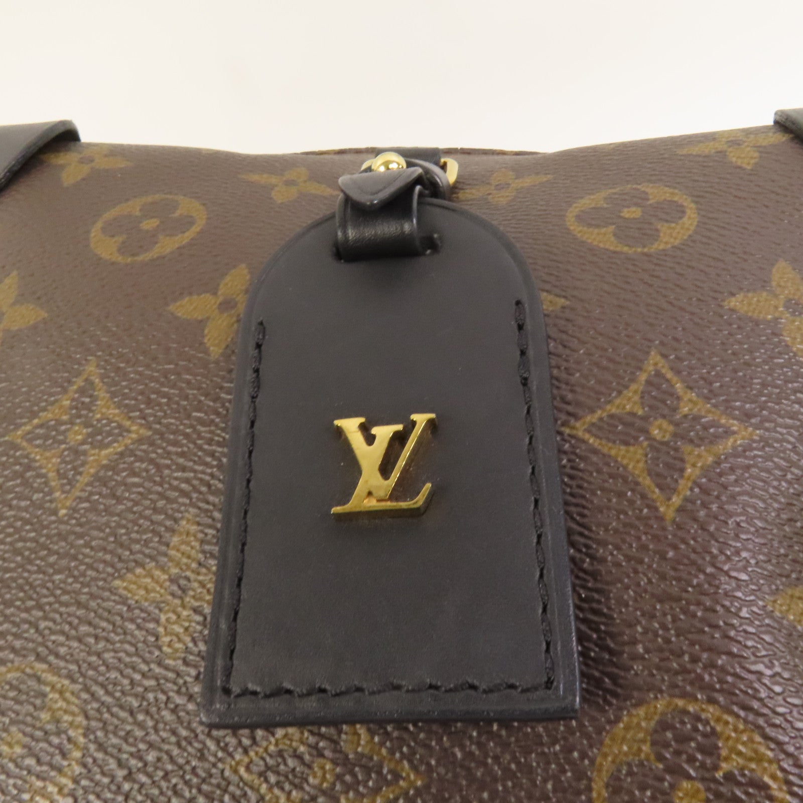 LOUIS VUITTON Monogram Petite Malle Souple金扣手挽肩背兩用袋棕色