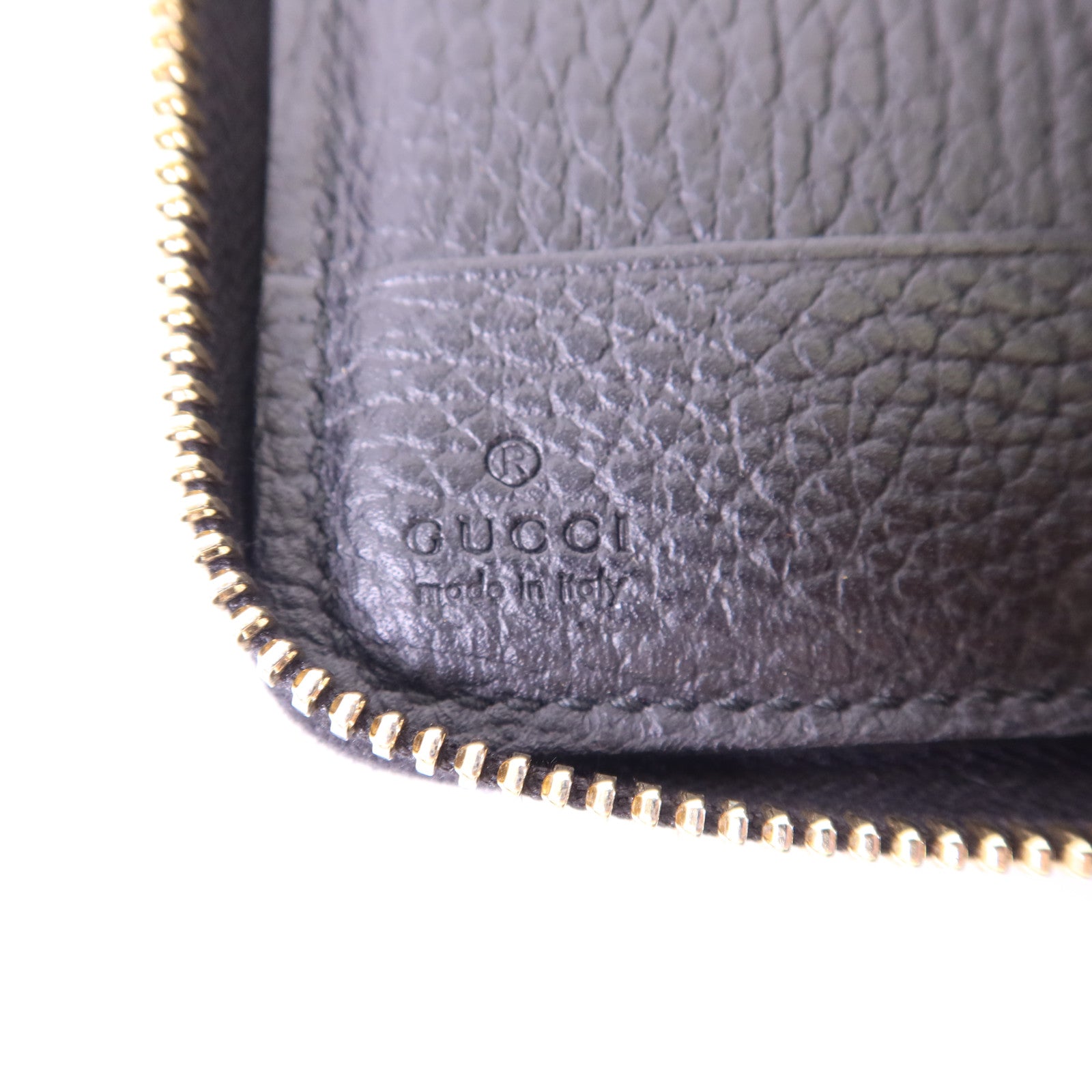 GUCCI 牛皮皮革Round Wallet金扣錢包