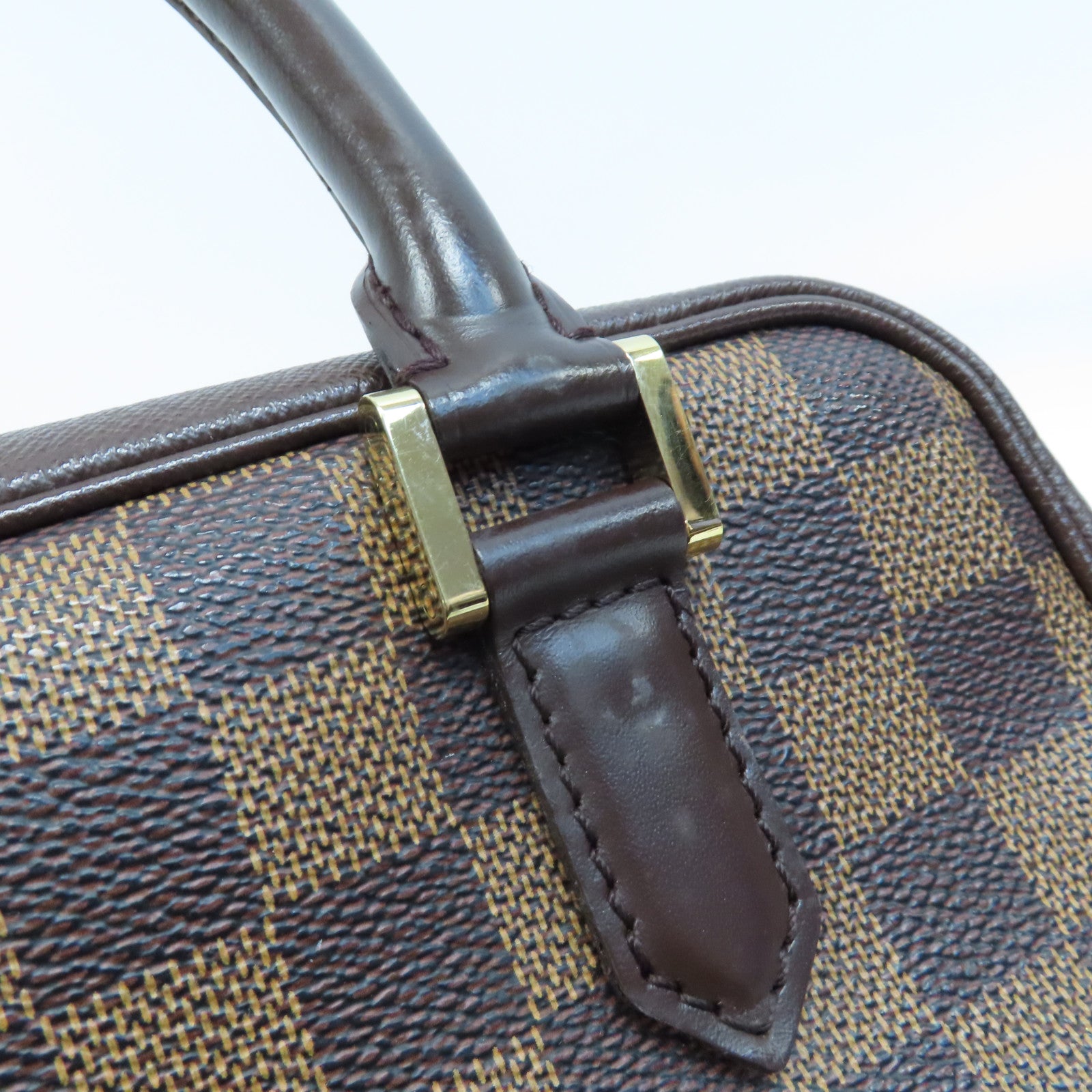 LOUIS VUITTON Damier Brera Handbag金扣手挽袋啡色