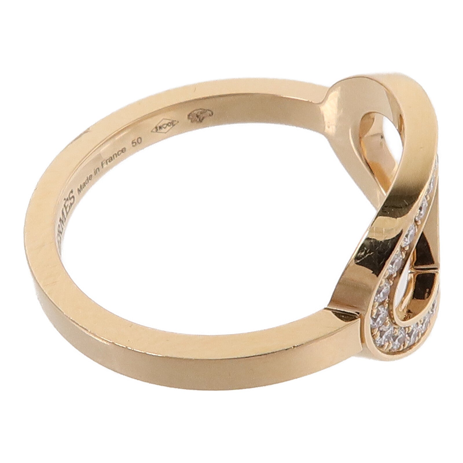 HERMES 18K玫瑰金Chaine D'ancre Contour Ring戒指