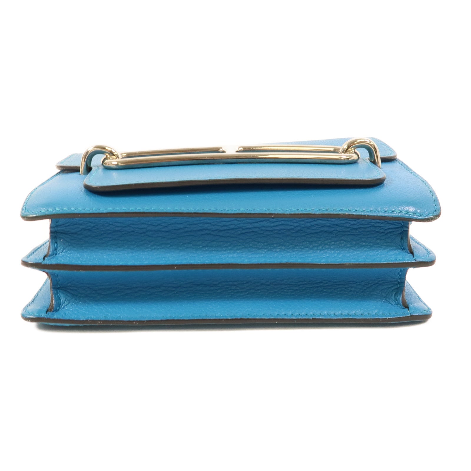 HERMES Evercolor皮革Roulis Mini肩背袋Bleu Zanzibar
