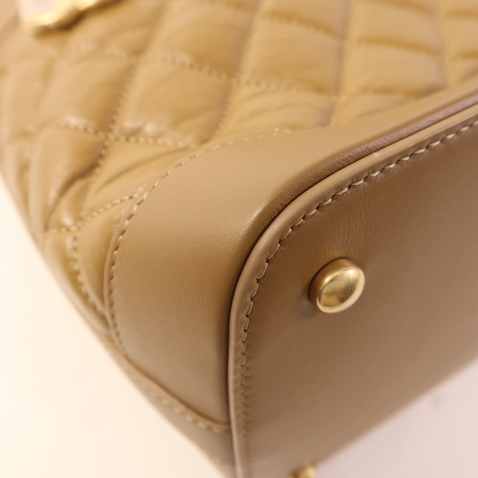 CHANEL 斜紋軟呢/皮革Shoulder Bag金扣肩背袋