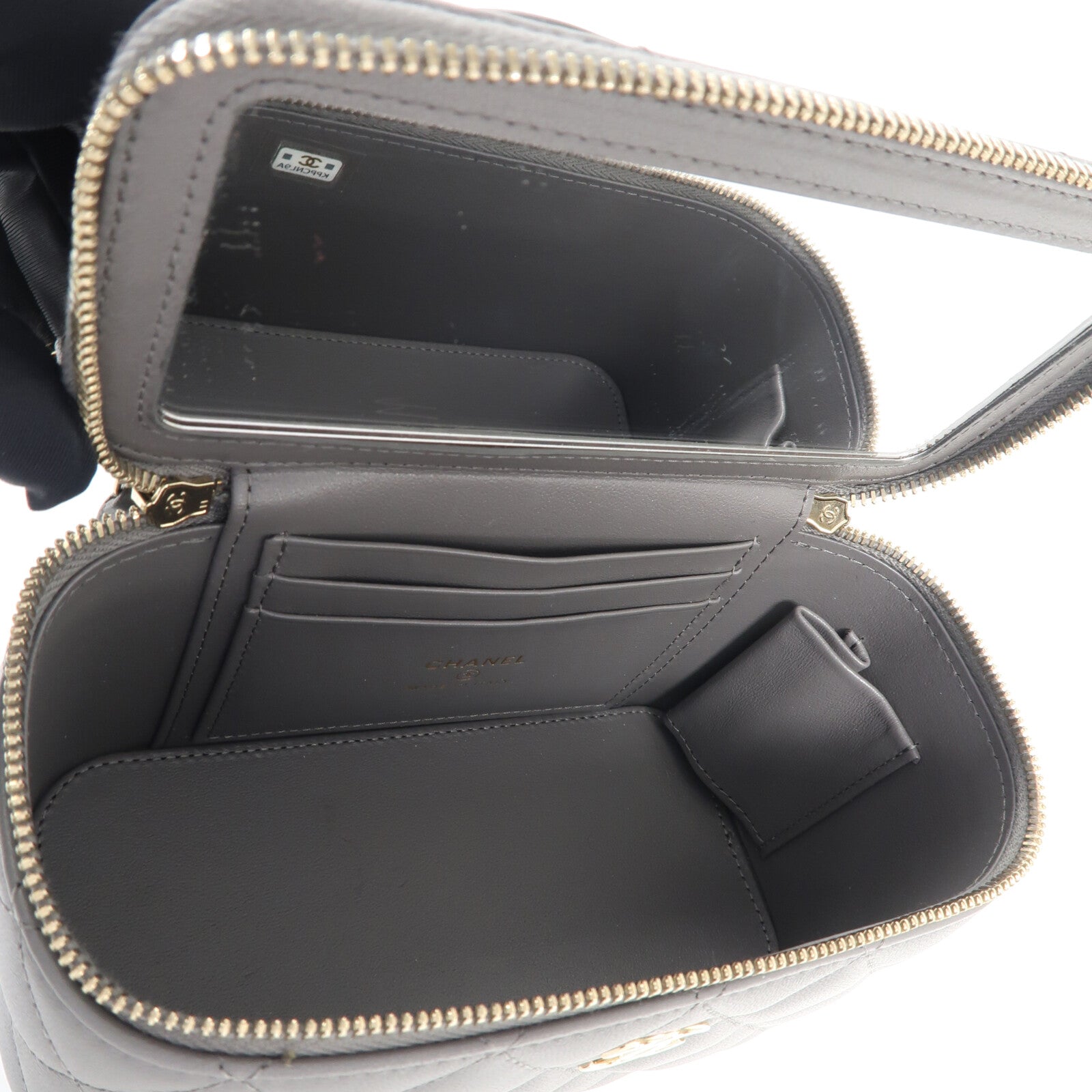 CHANEL 羊皮皮革Top-Handle Vanity Case金扣鏈帶肩背袋