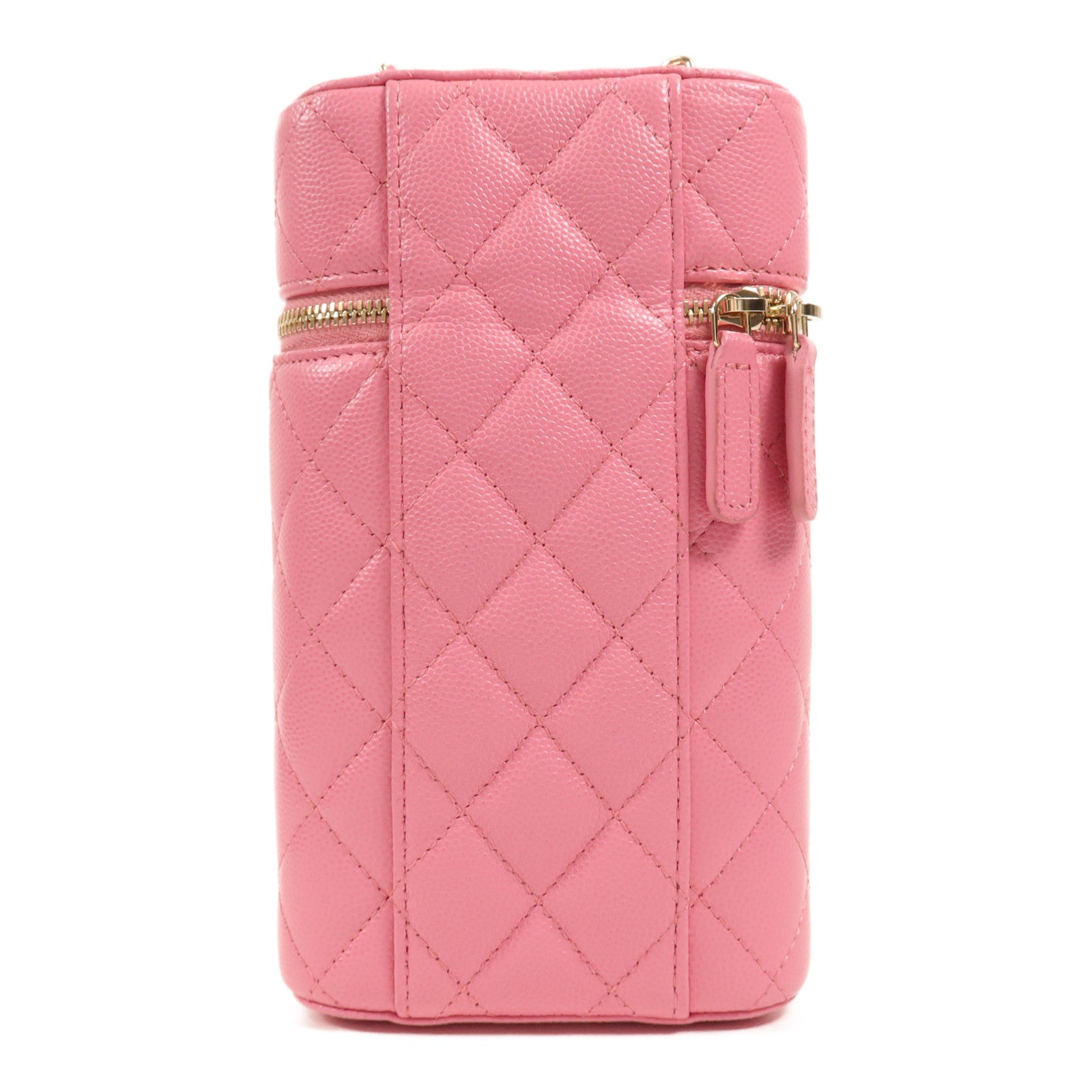 CHANEL 【激減優惠】牛皮皮革Phone Bag金扣鏈帶肩背袋