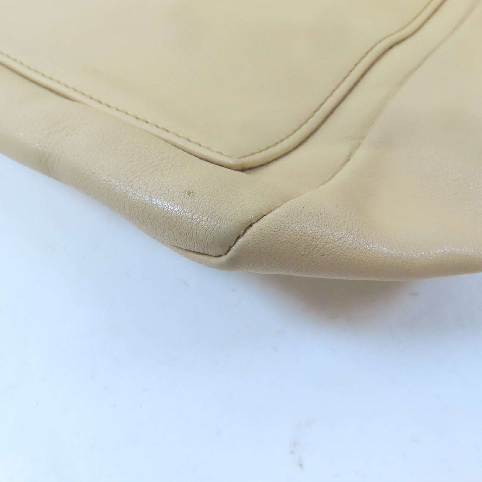 GUCCI 【激減優惠】皮革/Bamboo Handbag銀扣手挽袋米色