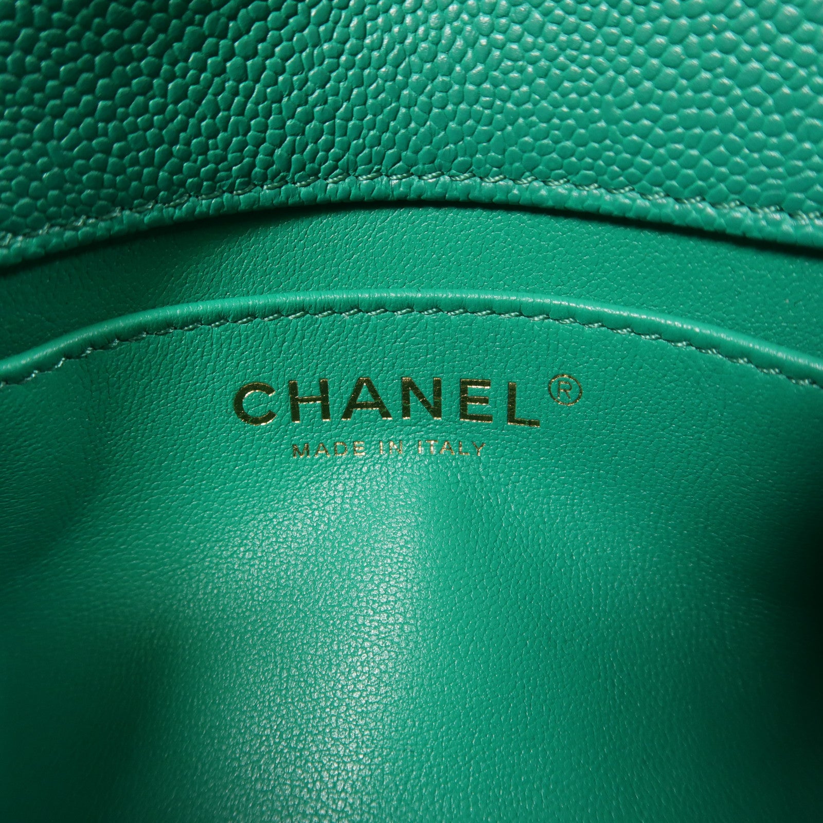 CHANEL CC GHW Chain Shoulder Bag Calfskin Leather Green