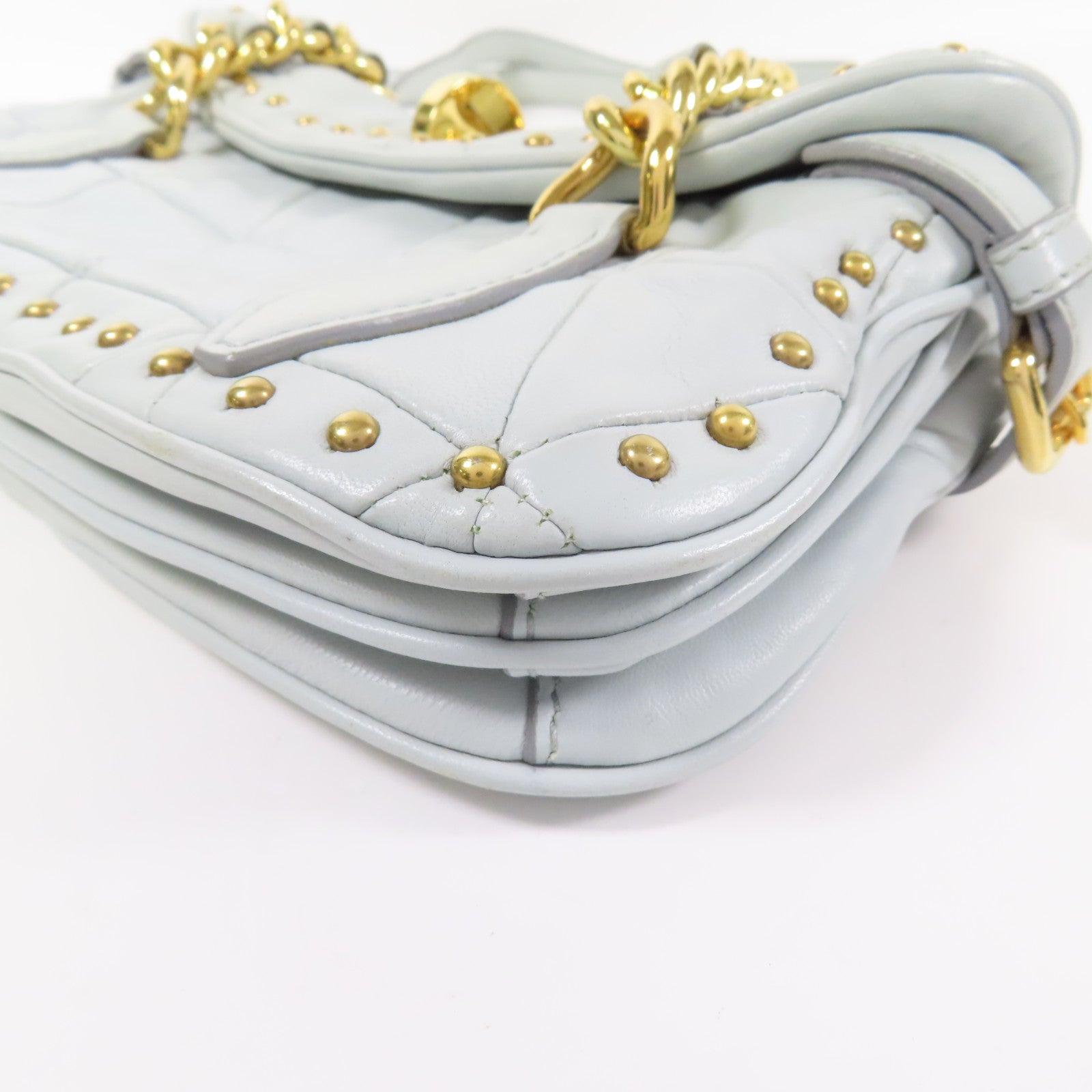 Miu Miu 牛皮皮革Shoulder Bag金扣肩背袋