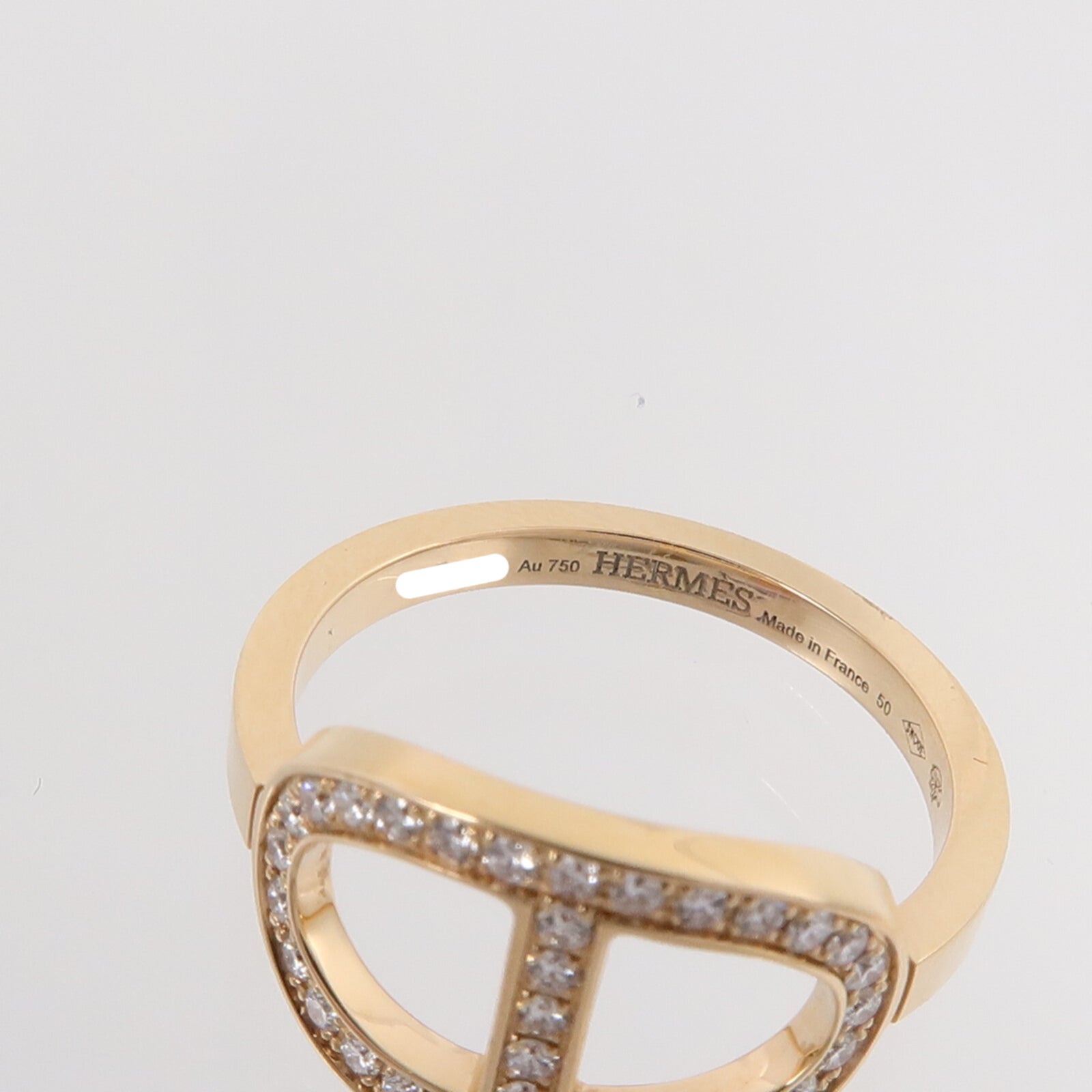 HERMES 18K玫瑰金Chaine D'ancre Contour Ring戒指