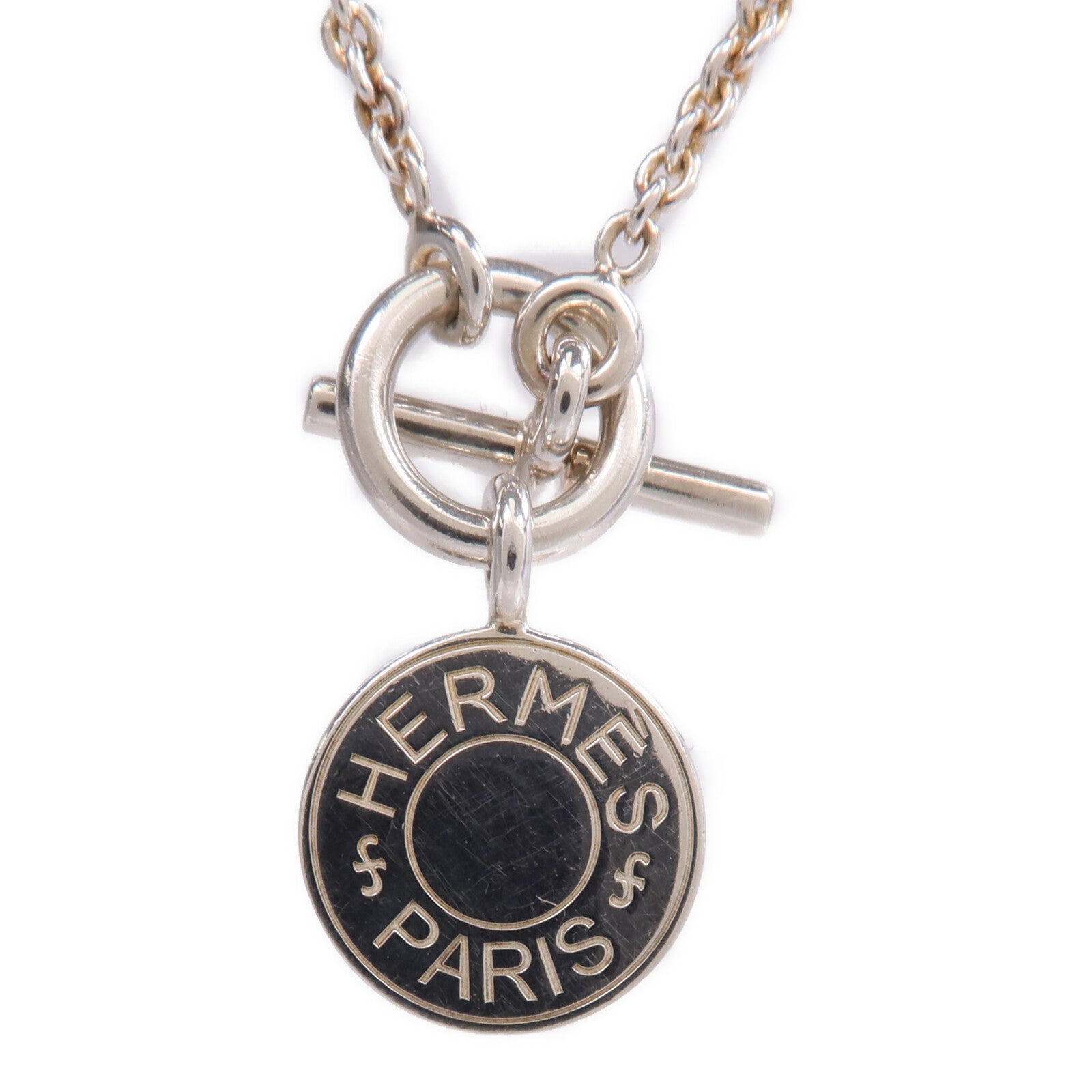 HERMES 925純銀Amulettes Hermès Ex-Libris Pendant項鍊
