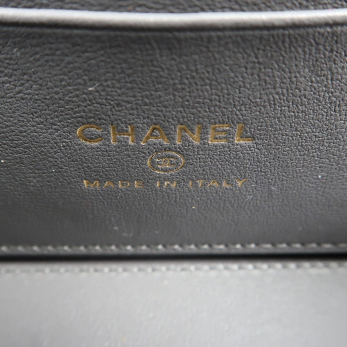 CHANEL 羊皮皮革Top-Handle Vanity Case金扣鏈帶肩背袋