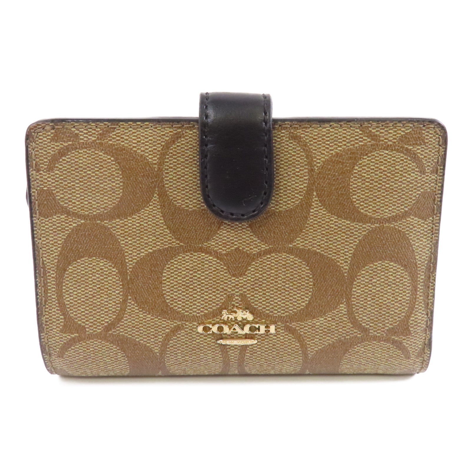COACH 塗層帆布Wallet金扣錢包啡色