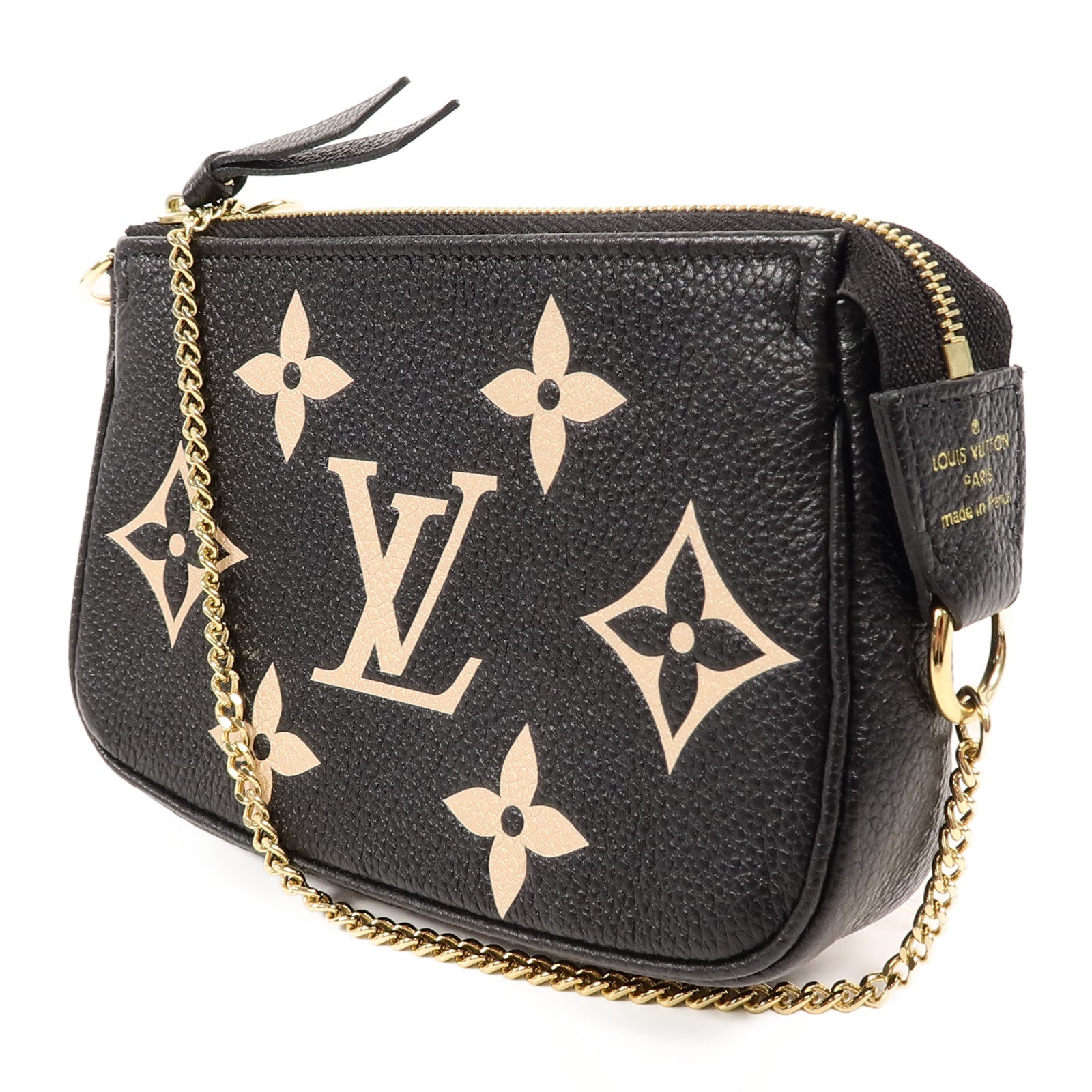 LOUIS VUITTON Monogram Empreinte Mini Pochette鏈帶手挽袋