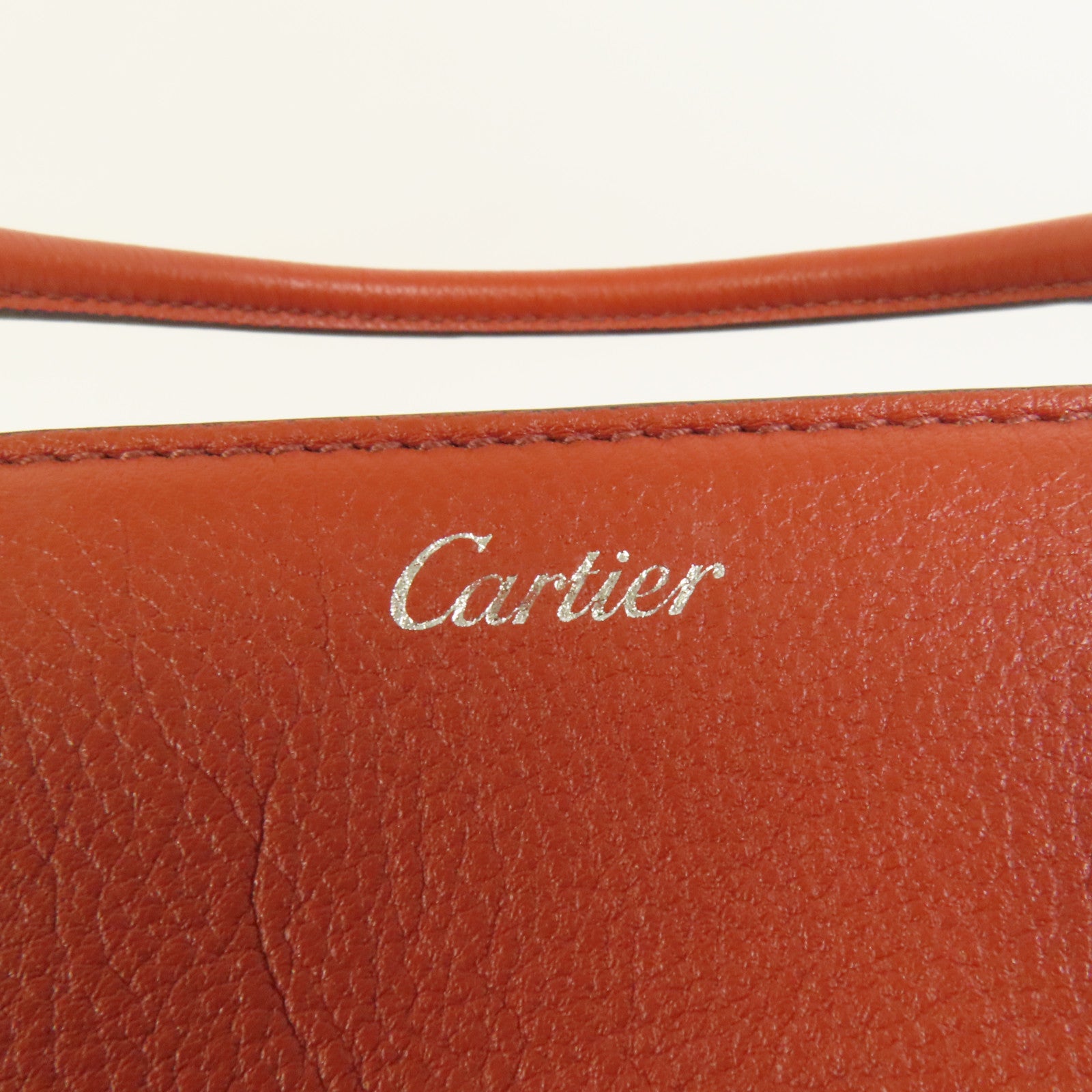 CARTIER 牛皮皮革2way Shoulder Bag銀扣手挽肩背兩用袋