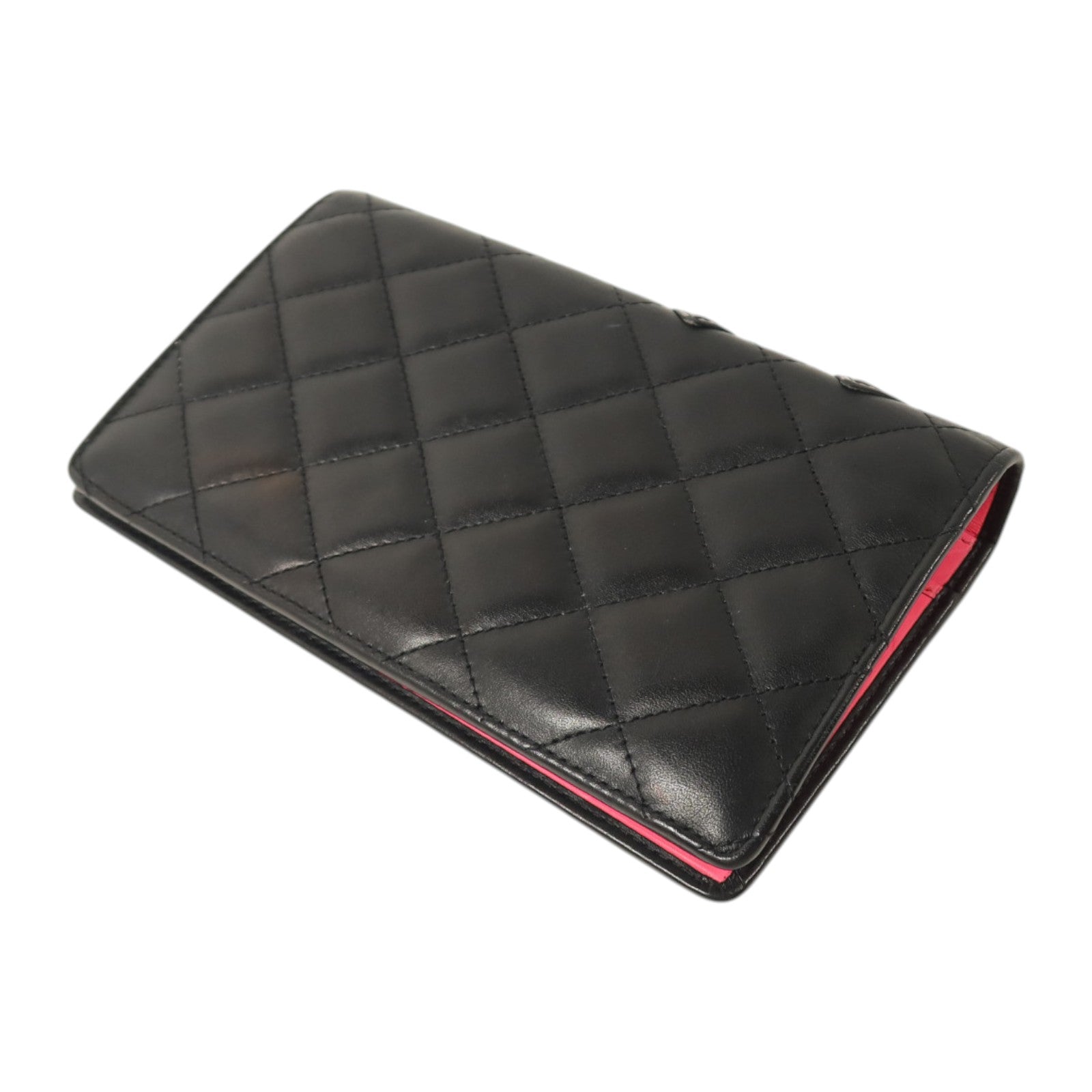 CHANEL 牛皮皮革Cambon Long Wallet銀扣長錢包