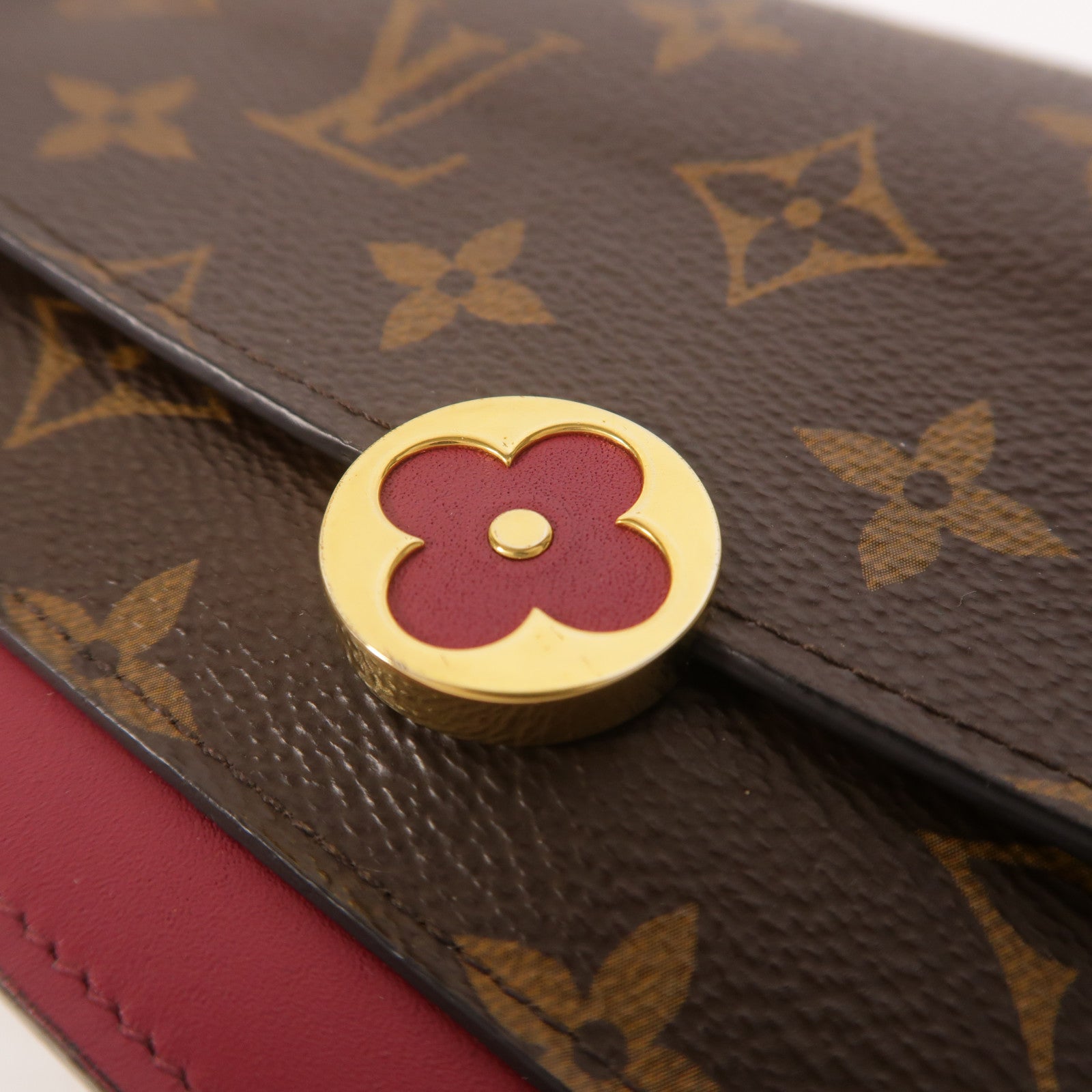 LOUIS VUITTON Monogram Portefeuille Flore鏈帶肩背袋
