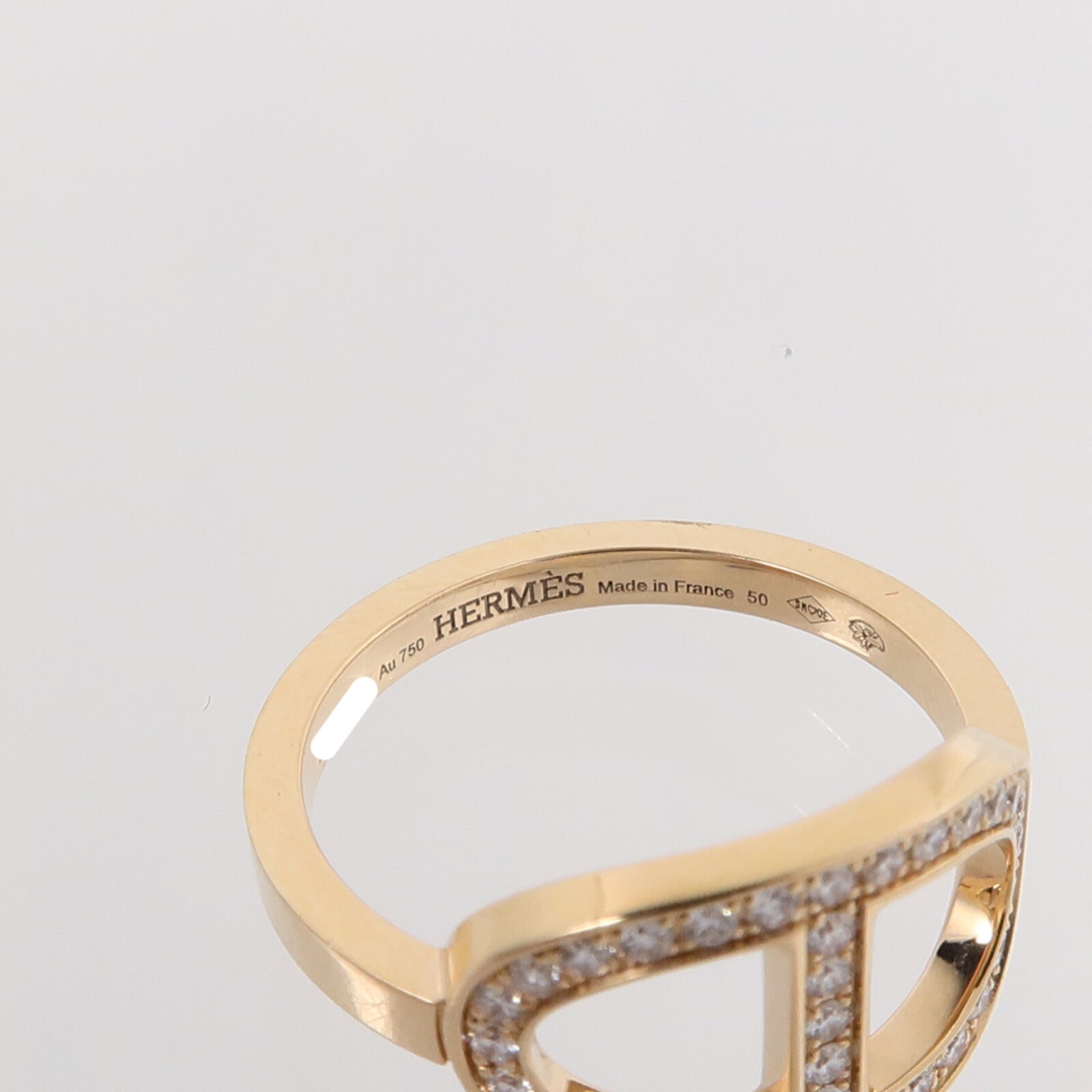 HERMES 18K玫瑰金Chaine D'ancre Contour Ring戒指