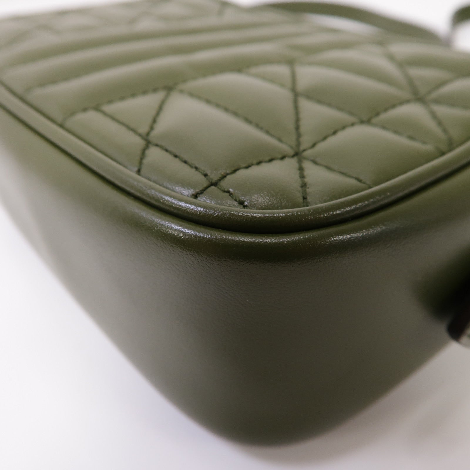 GUCCI 牛皮皮革GG Marmont銀扣鏈帶肩背袋綠色