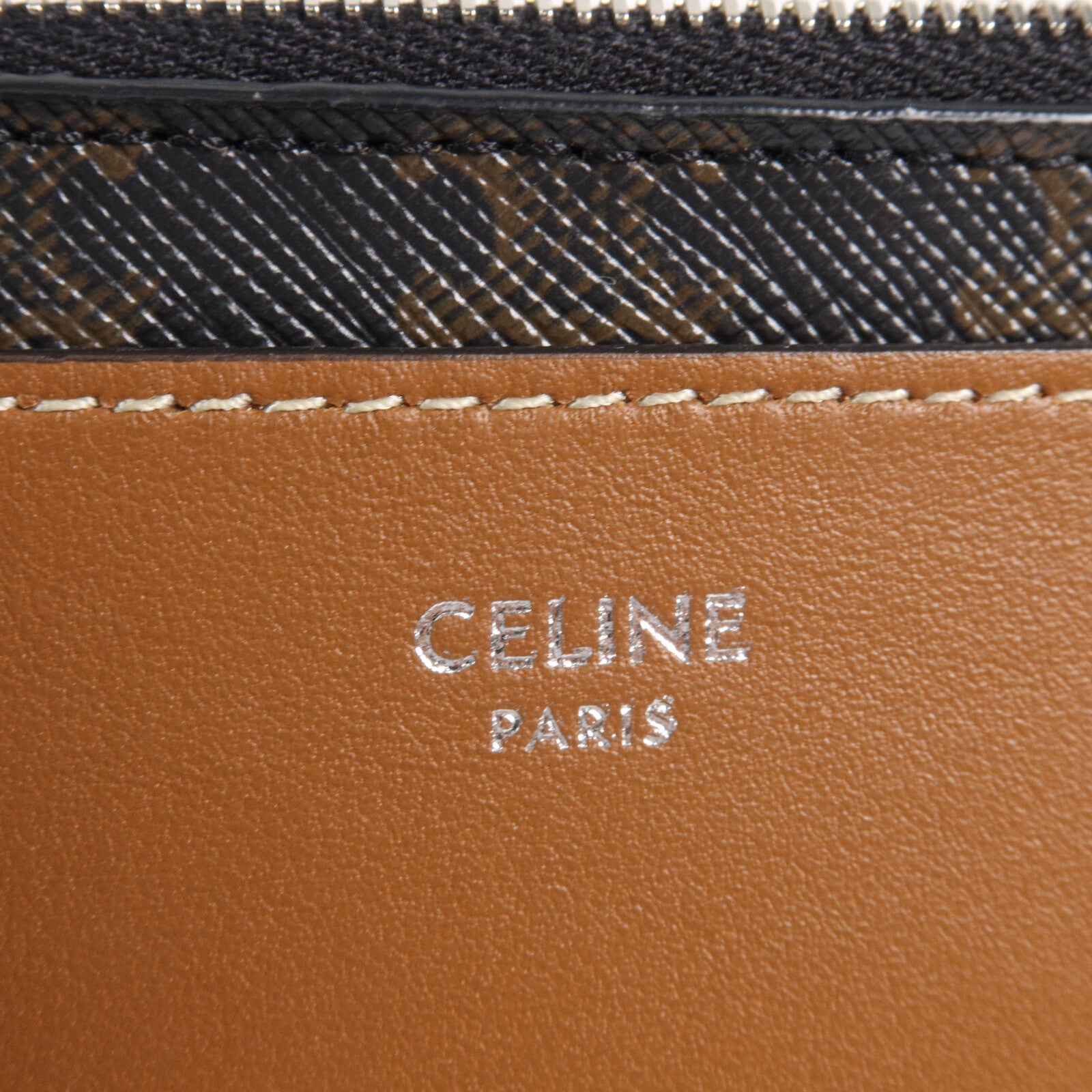 CELINE Triomphe Canvas/皮革Zipped Card Case卡片套