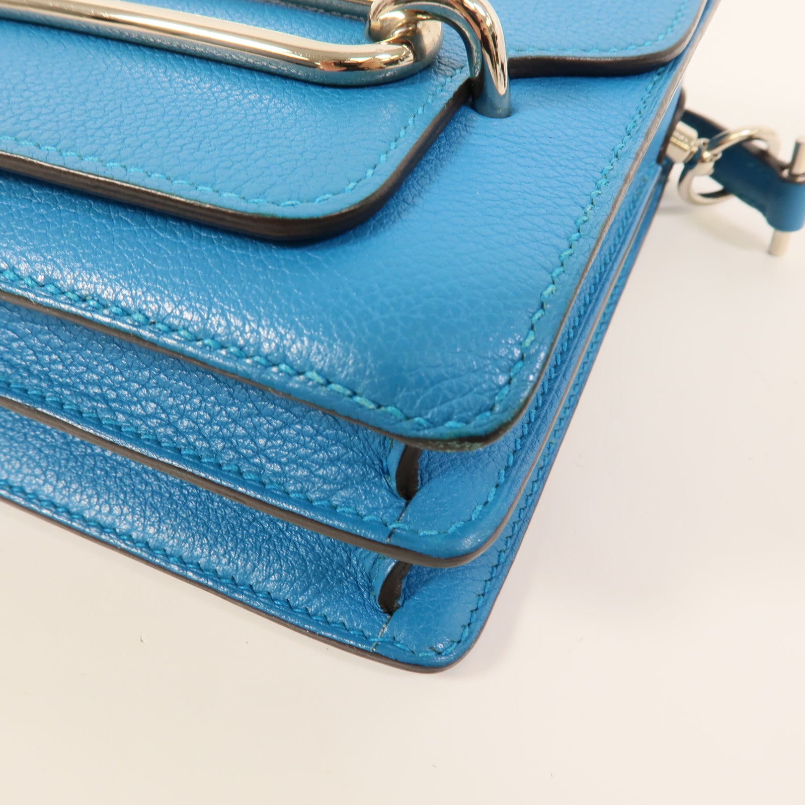 HERMES Evercolor皮革Roulis Mini肩背袋Bleu Zanzibar