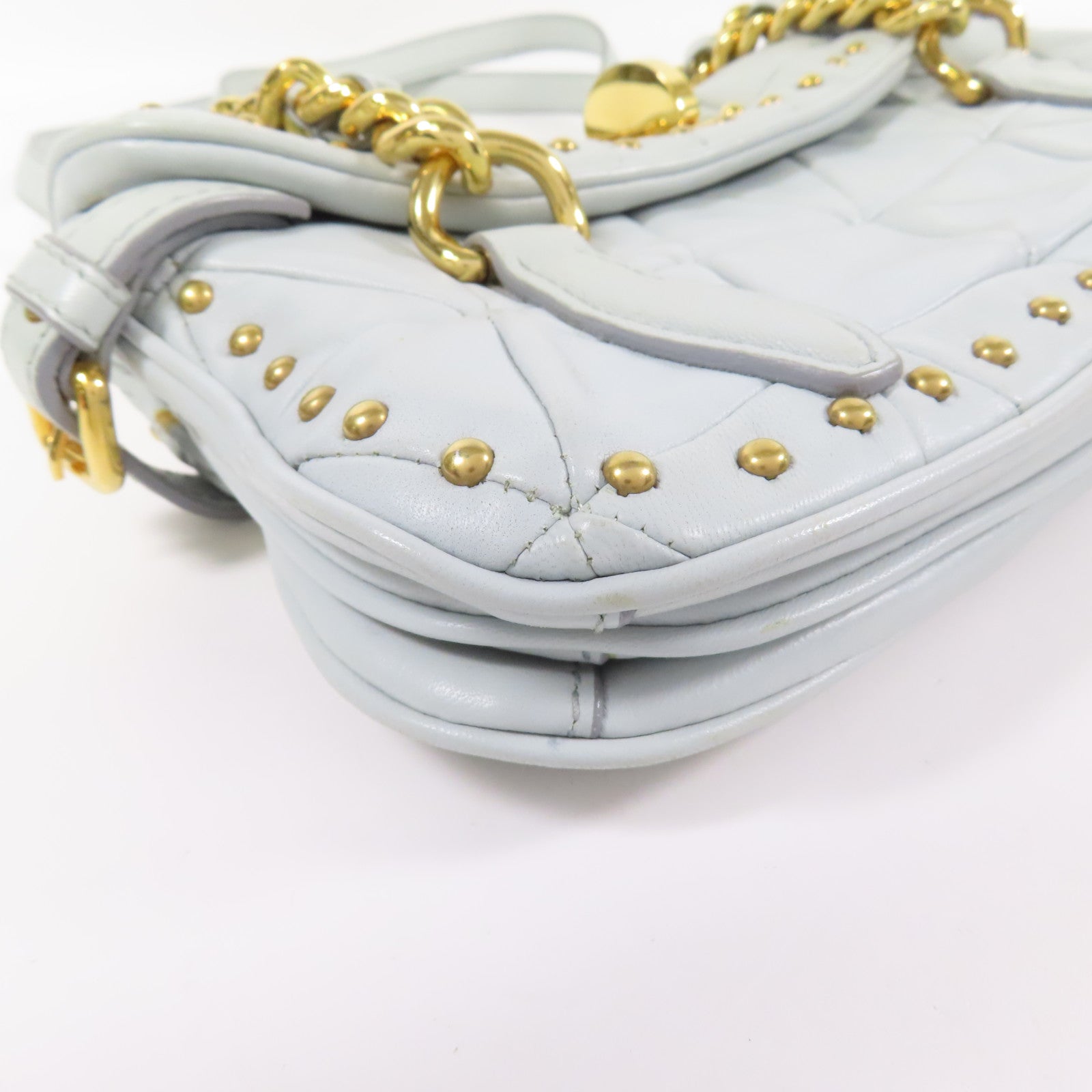 Miu Miu 牛皮皮革Shoulder Bag金扣肩背袋