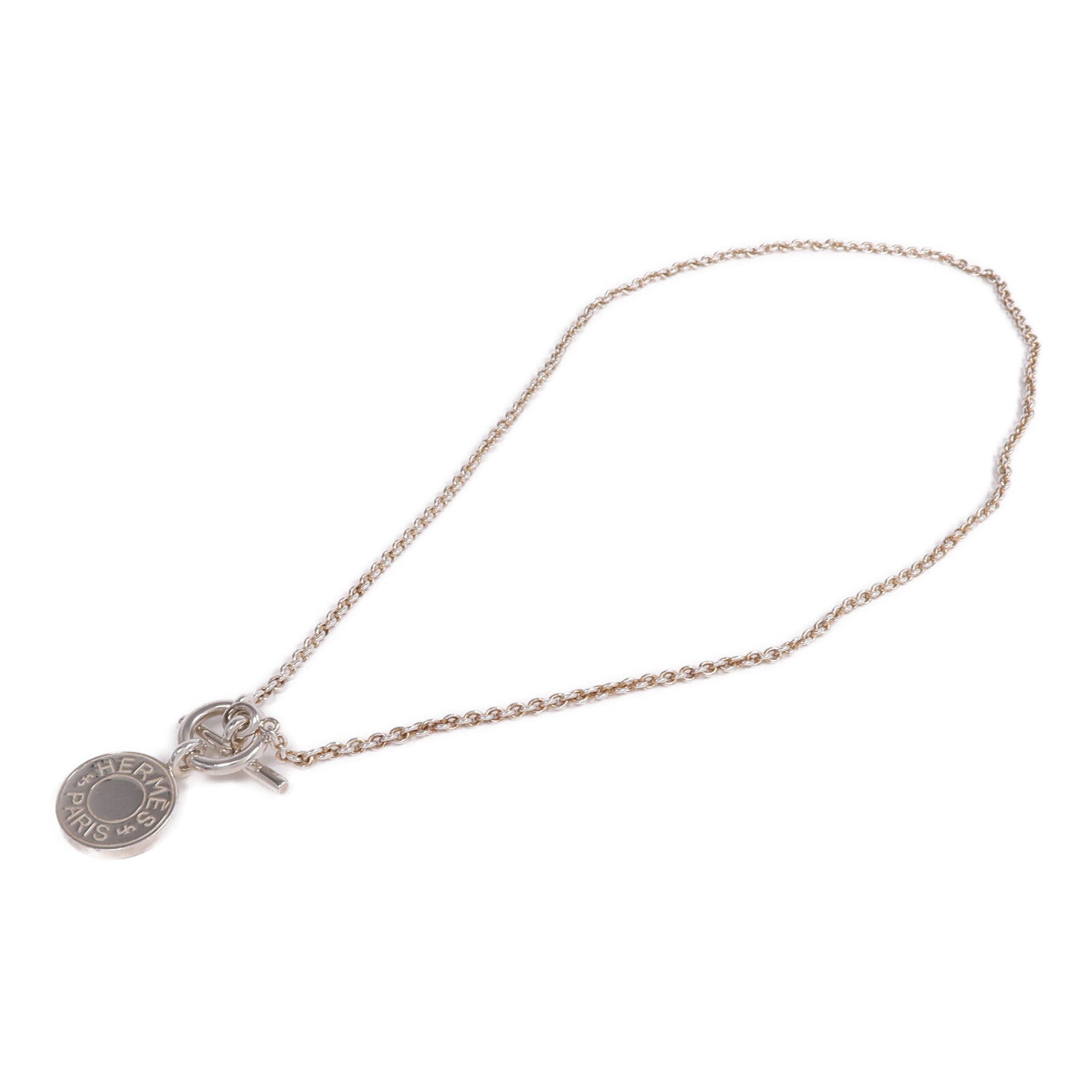 HERMES 925純銀Amulettes Hermès Ex-Libris Pendant項鍊