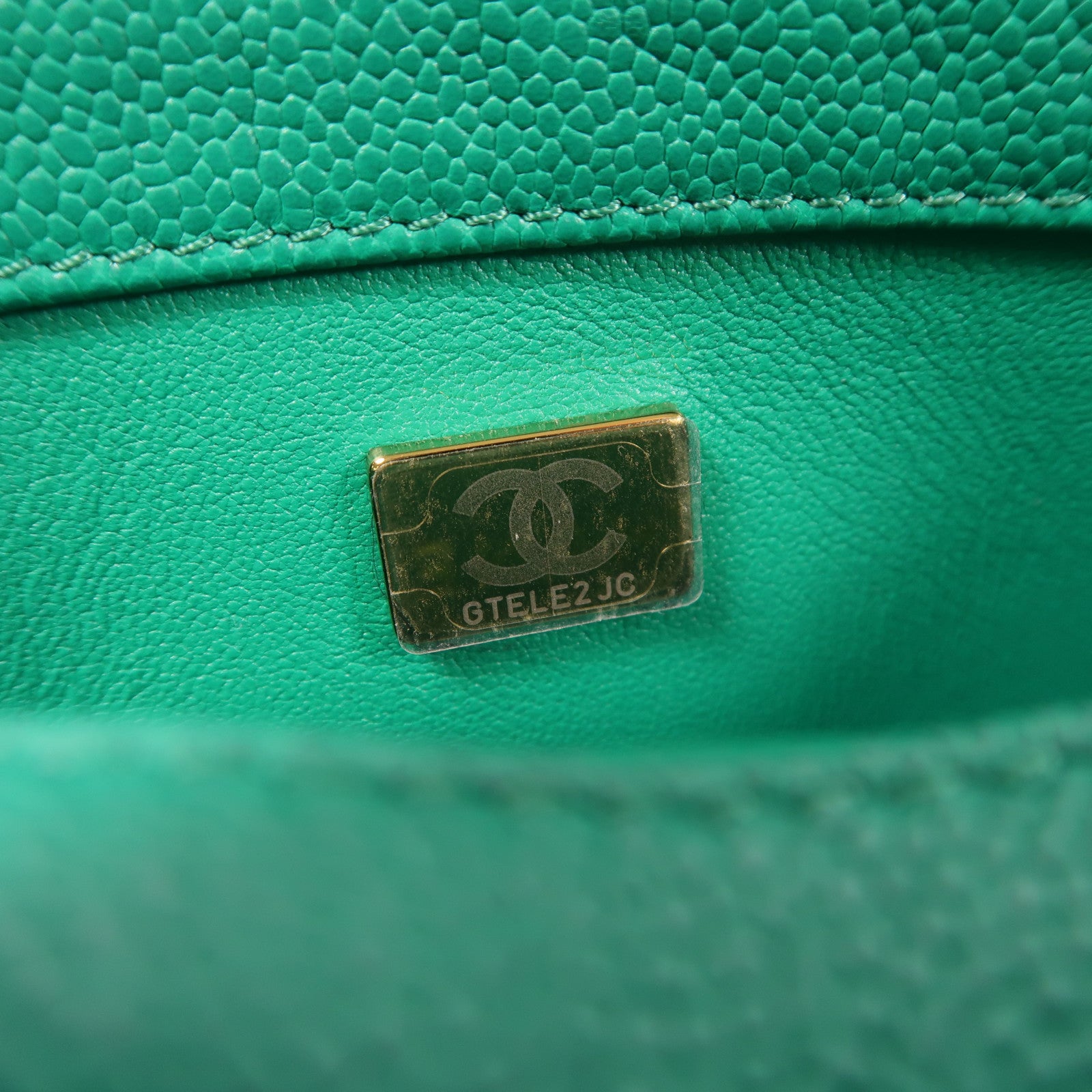 CHANEL CC GHW Chain Shoulder Bag Calfskin Leather Green