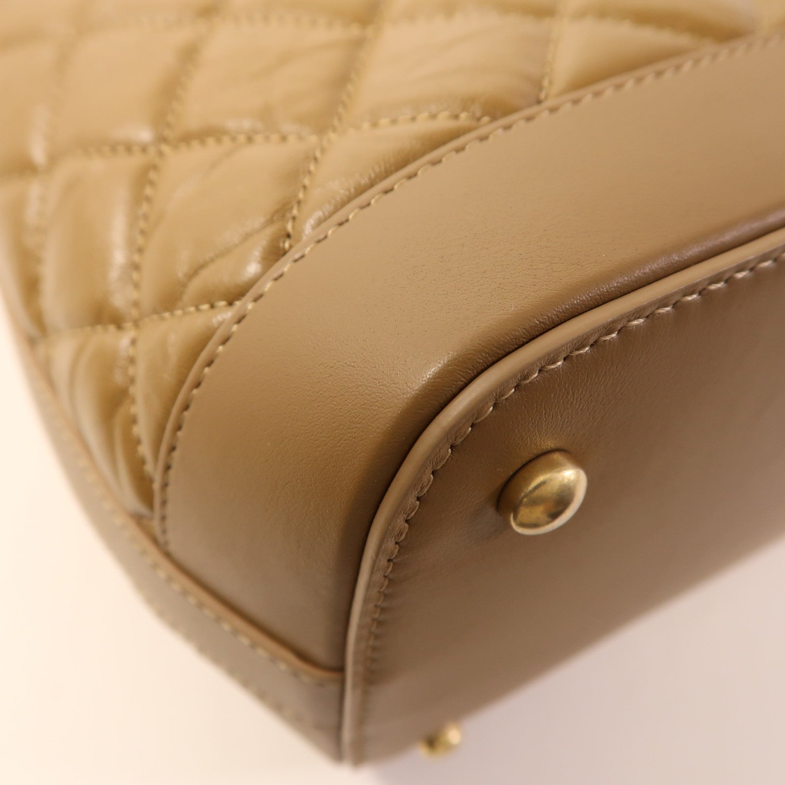 CHANEL 斜紋軟呢/皮革Shoulder Bag金扣肩背袋