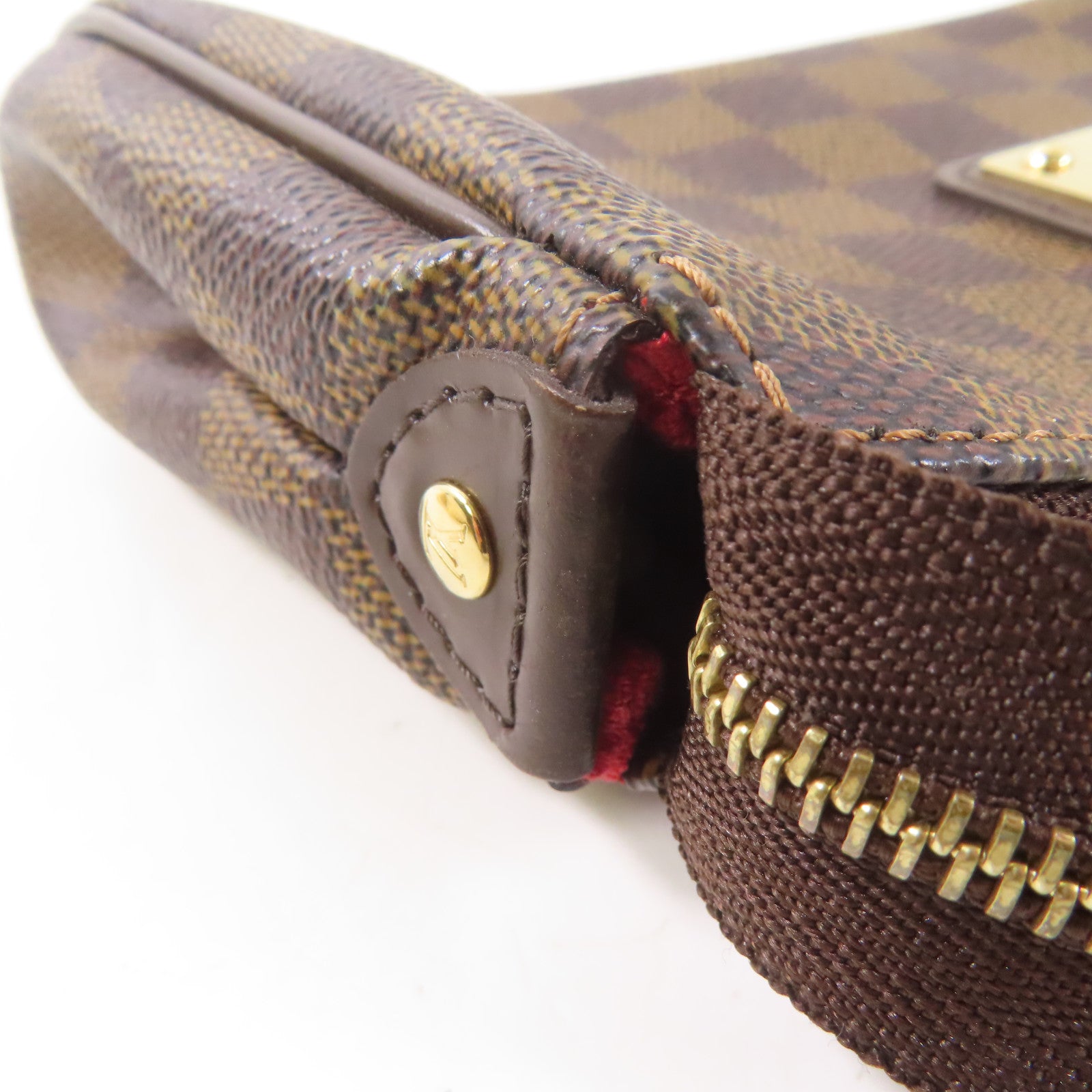 LOUIS VUITTON Damier Eva金扣手挽肩背兩用袋棕色