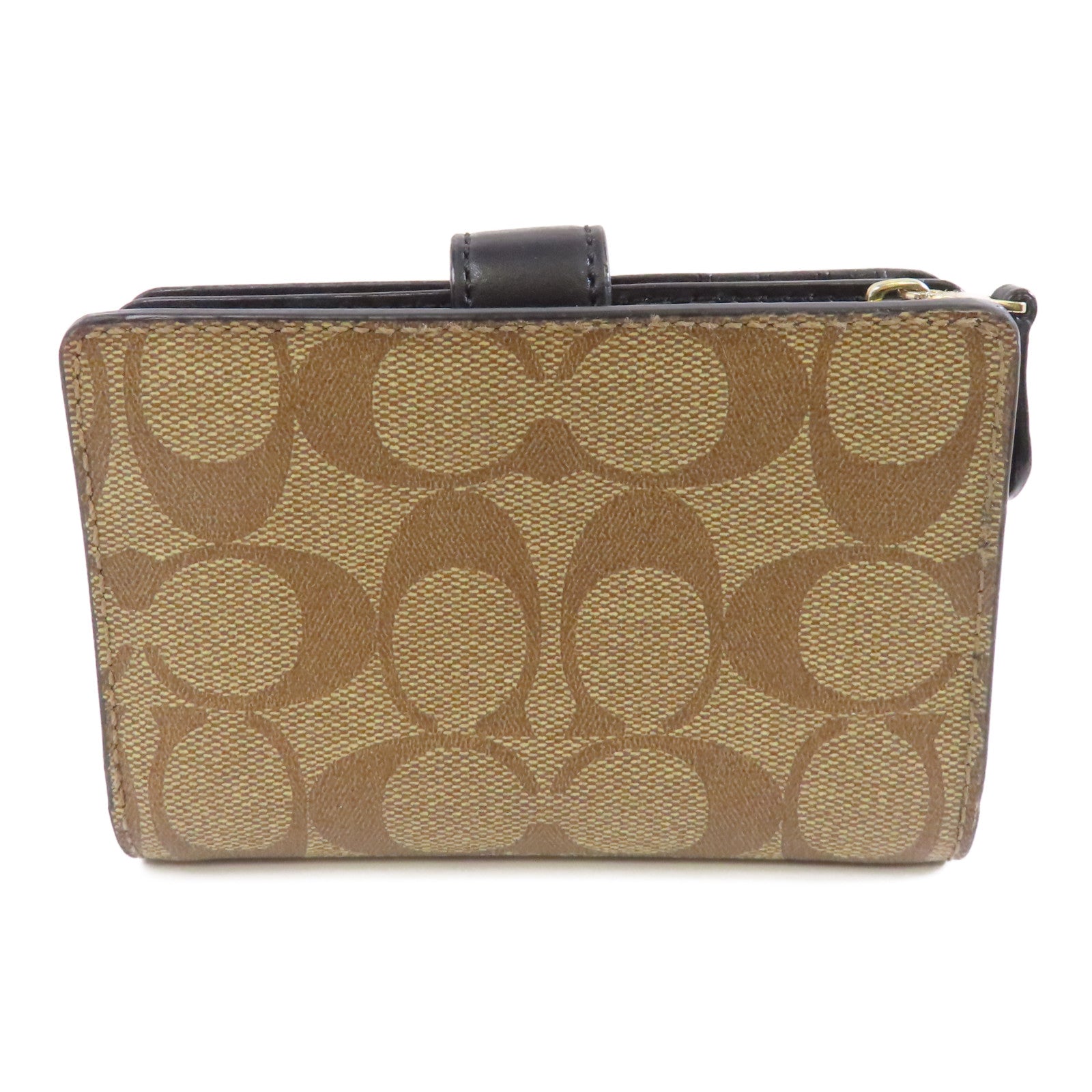 COACH 塗層帆布Wallet金扣錢包啡色
