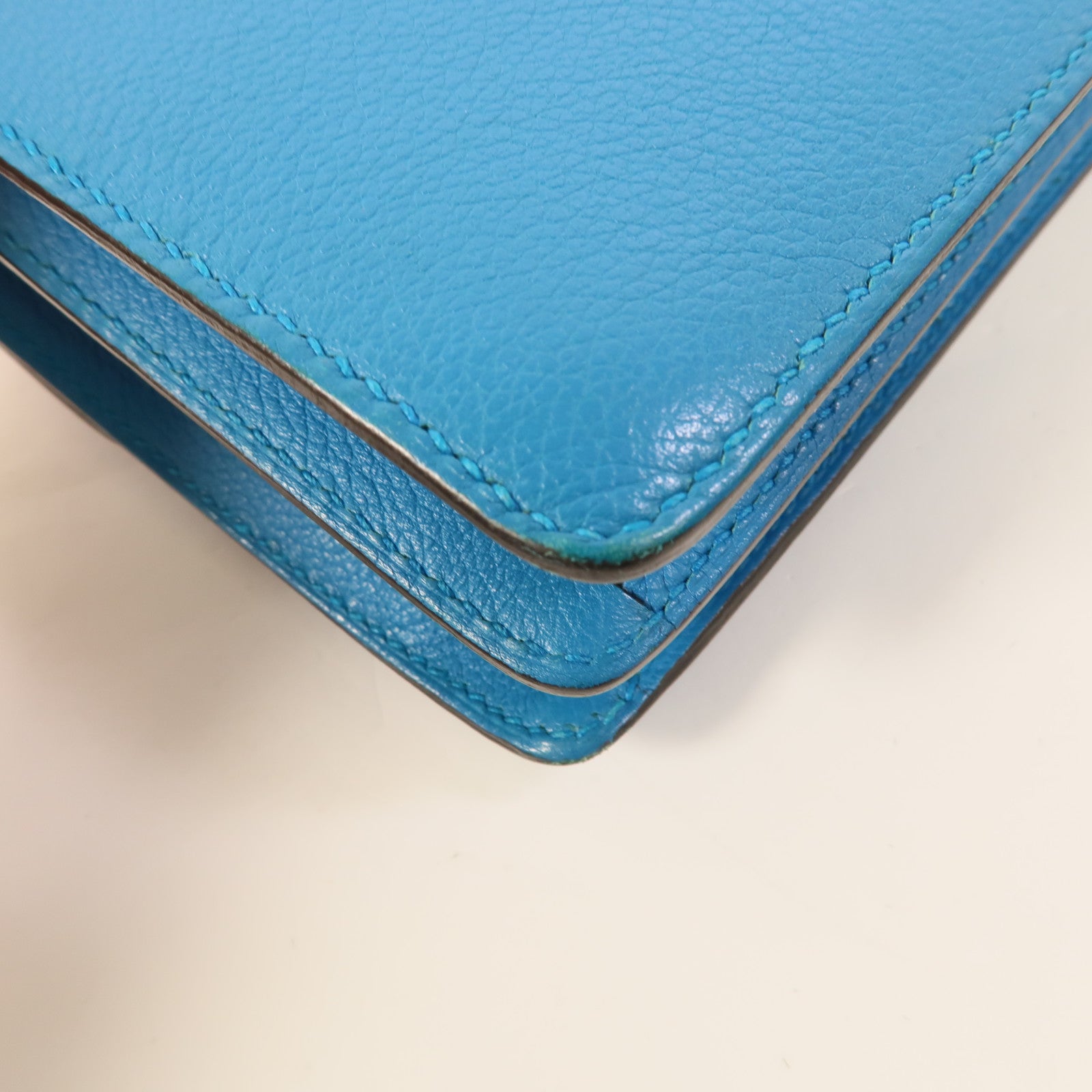 HERMES Evercolor皮革Roulis Mini肩背袋Bleu Zanzibar