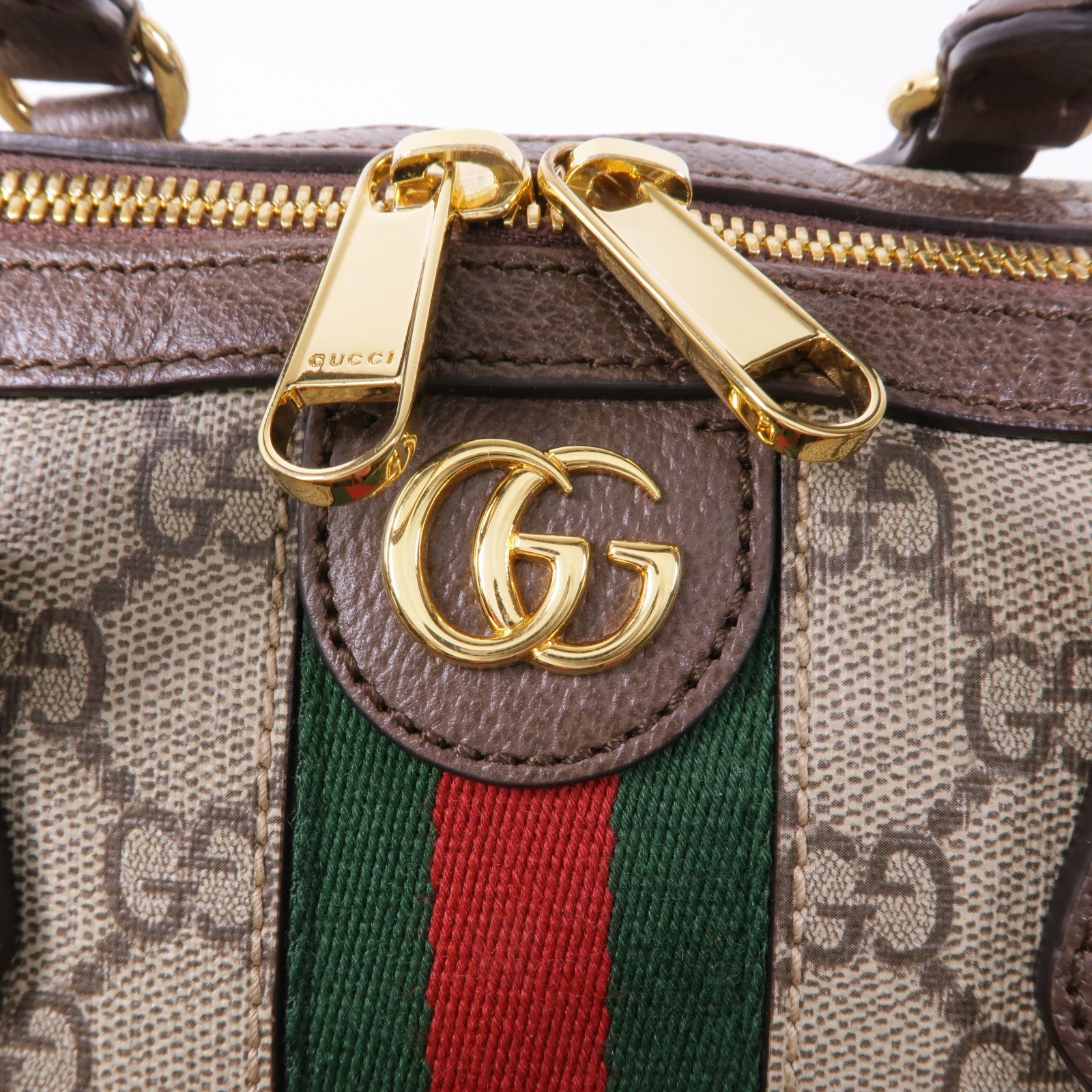 GUCCI 塗層帆布GG Ophidia Medium Top Handle金扣手挽肩背兩用袋