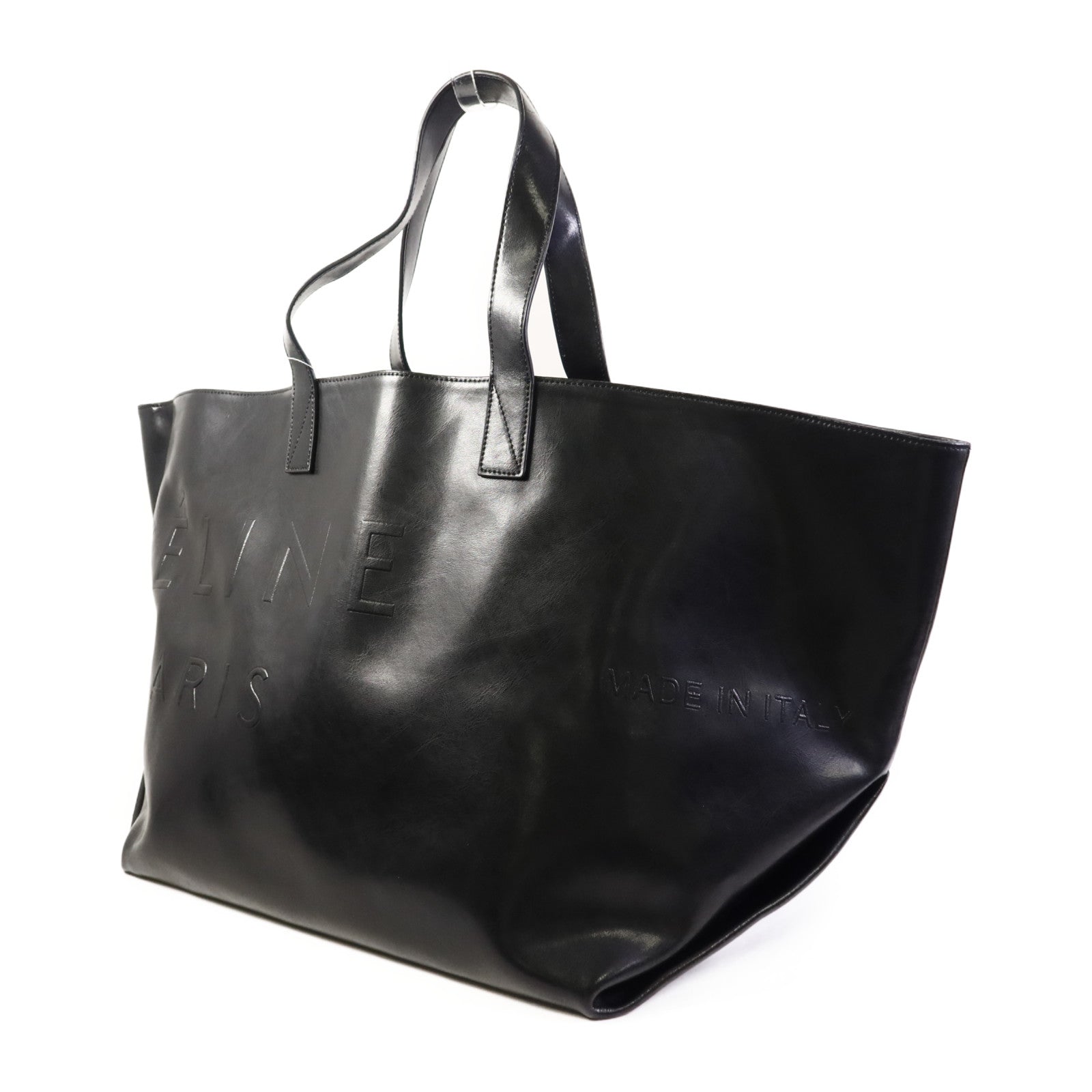 CELINE 牛皮皮革Tote Bag銀扣手挽袋