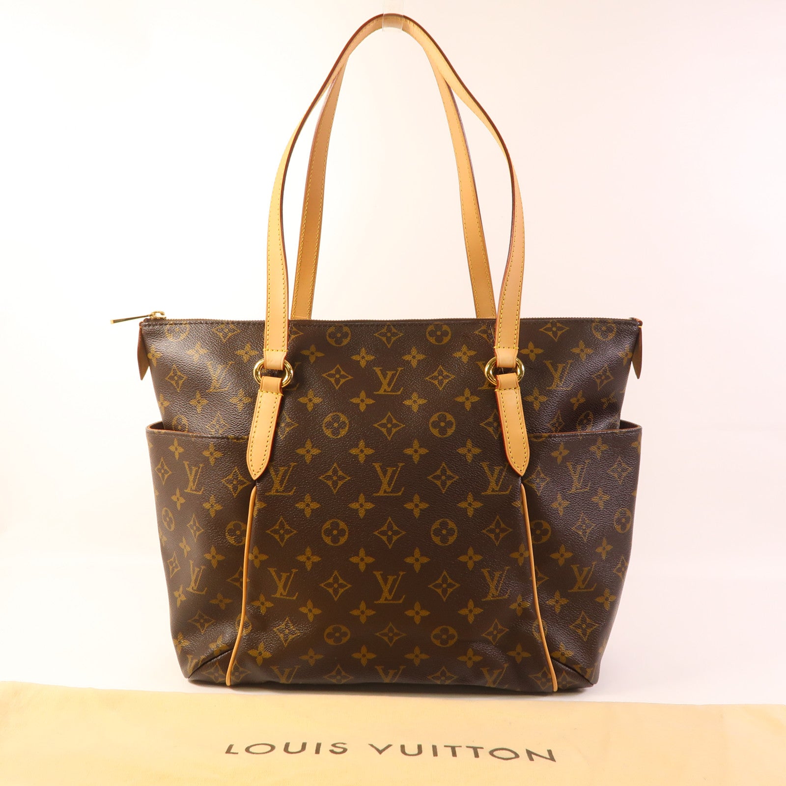 LOUIS VUITTON Monogram Totally MM金扣肩背袋棕色