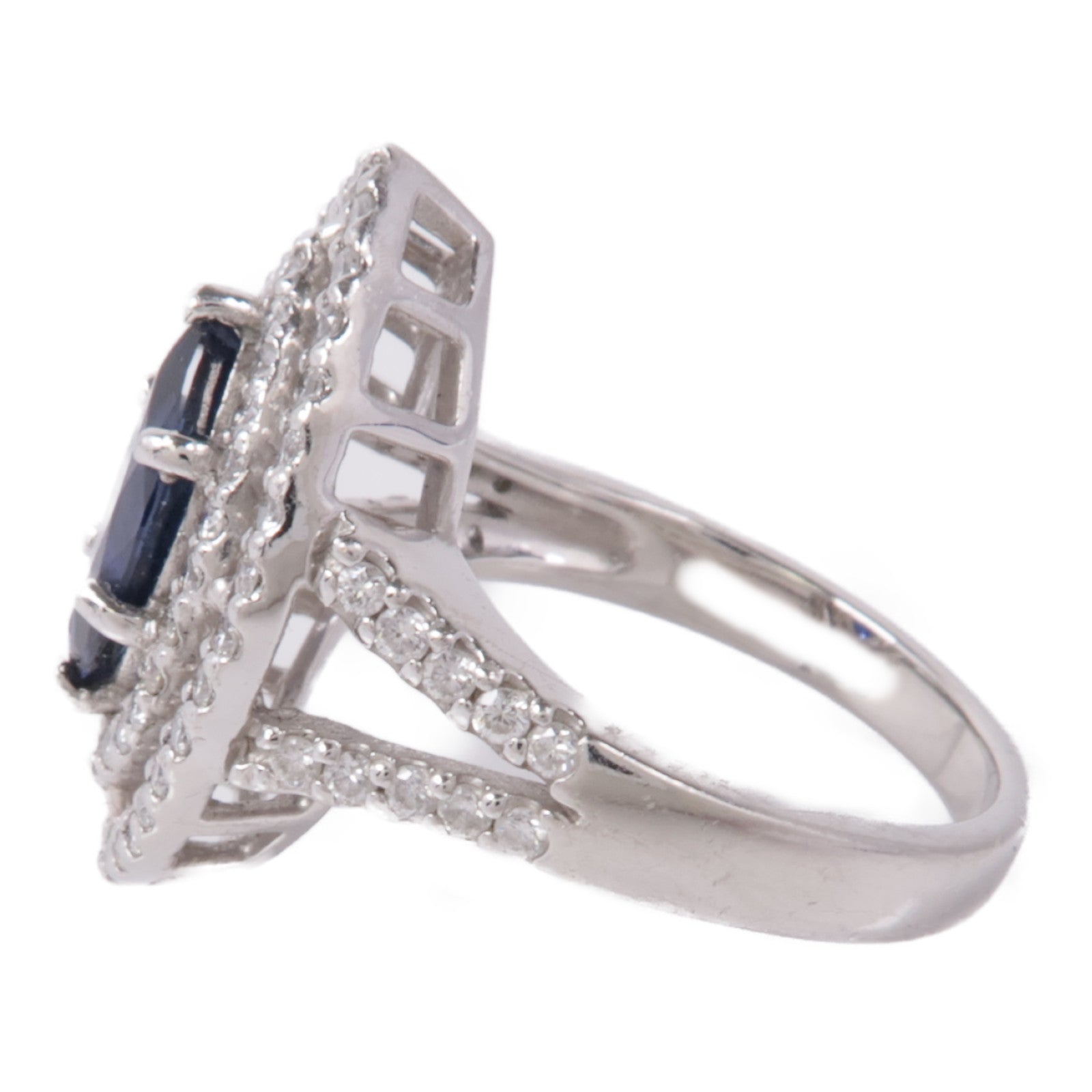 JEWELRY PT900鉑金Sapphire/Diamond Ring藍寶石/鑽石戒指US#6