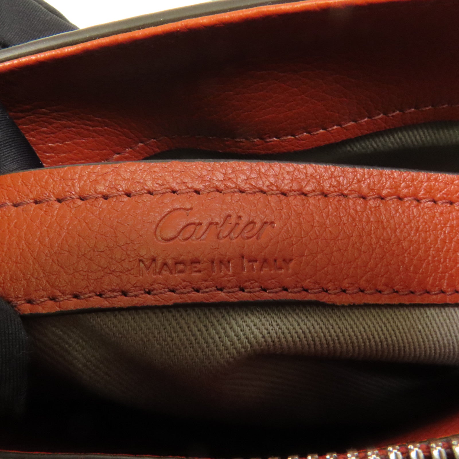 CARTIER 牛皮皮革2way Shoulder Bag銀扣手挽肩背兩用袋