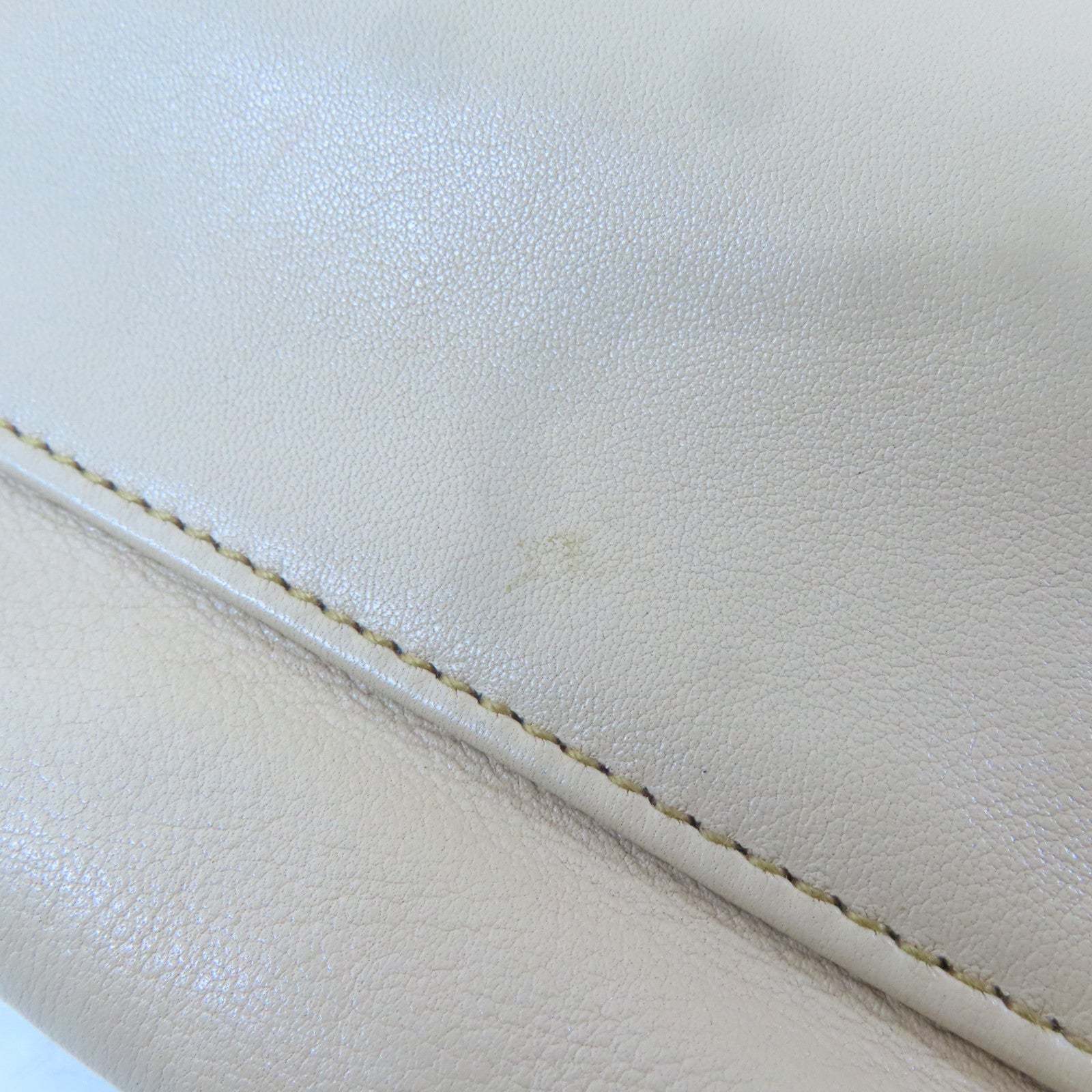 GUCCI 【激減優惠】皮革/Bamboo Handbag銀扣手挽袋米色