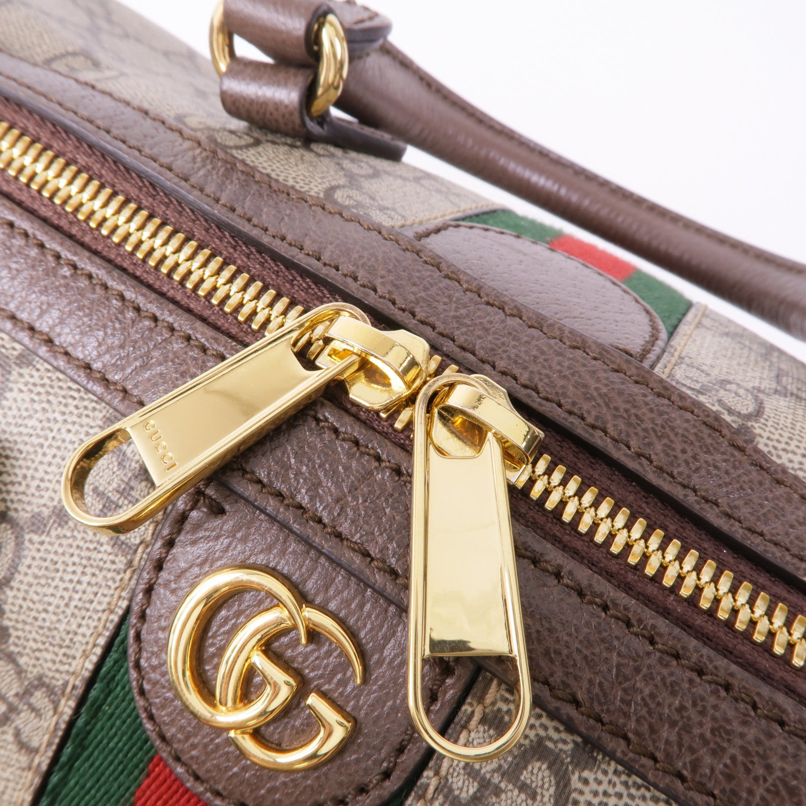 GUCCI 塗層帆布GG Ophidia Medium Top Handle金扣手挽肩背兩用袋