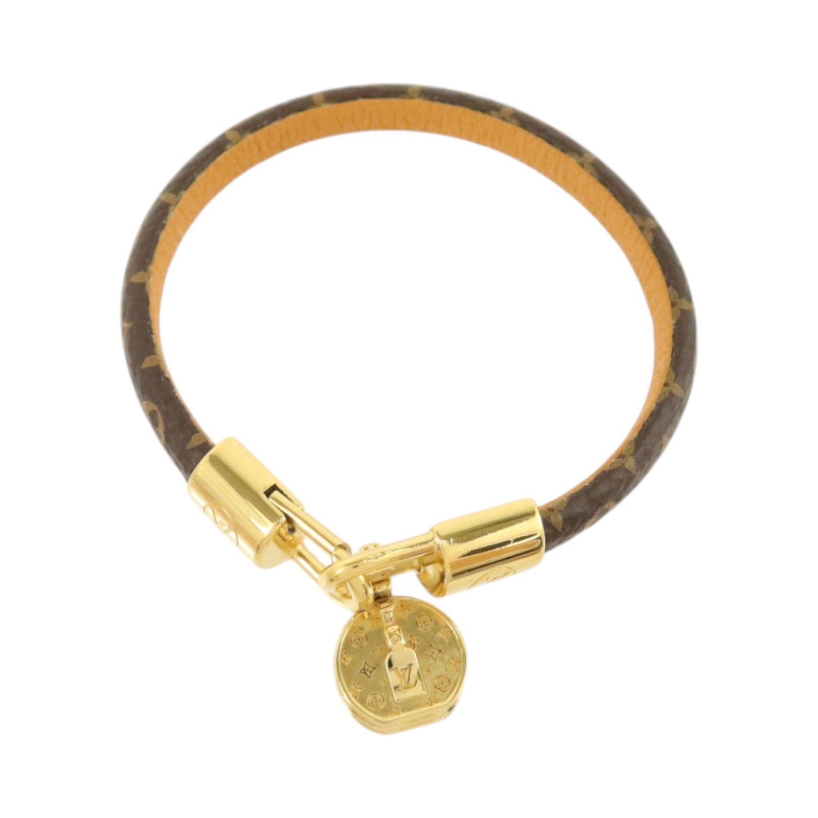 LOUIS VUITTON Monogram/金屬Tribute Bracelet金扣手鏈