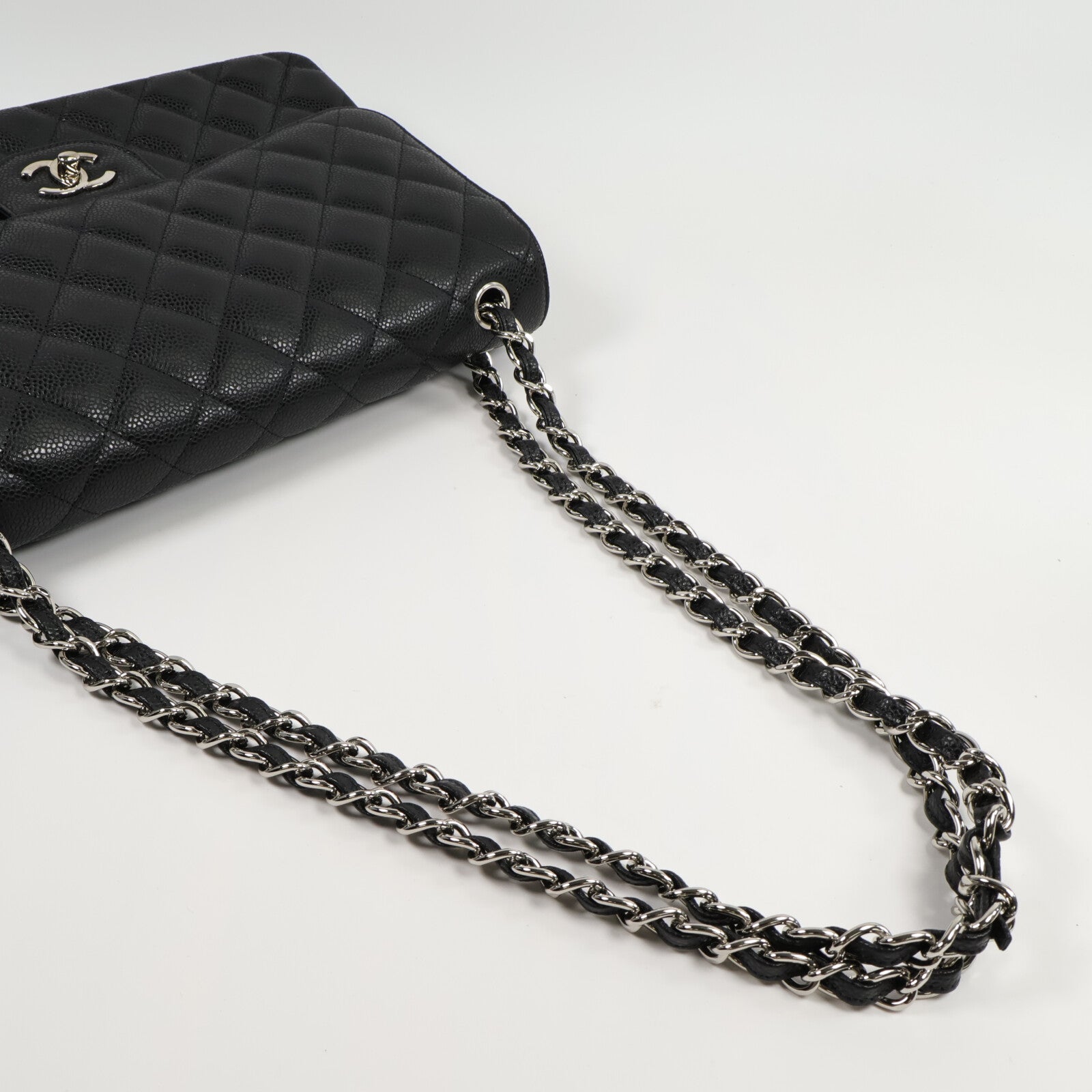 CHANEL 牛皮皮革Large Classic鏈帶肩背袋
