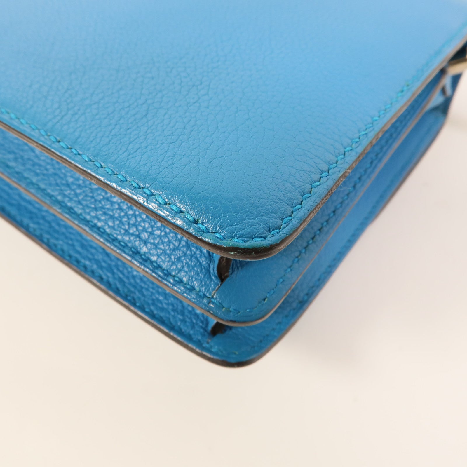HERMES Evercolor皮革Roulis Mini肩背袋Bleu Zanzibar