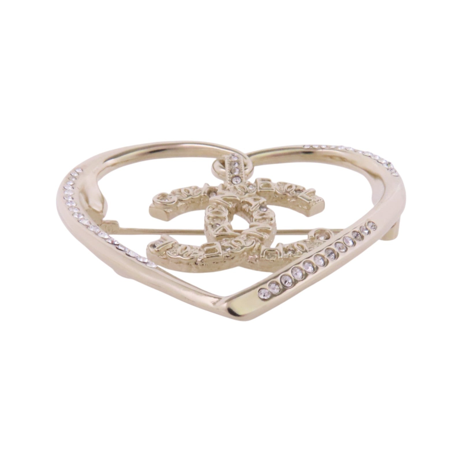 CHANEL 金屬/水鑽Brooch金扣胸針
