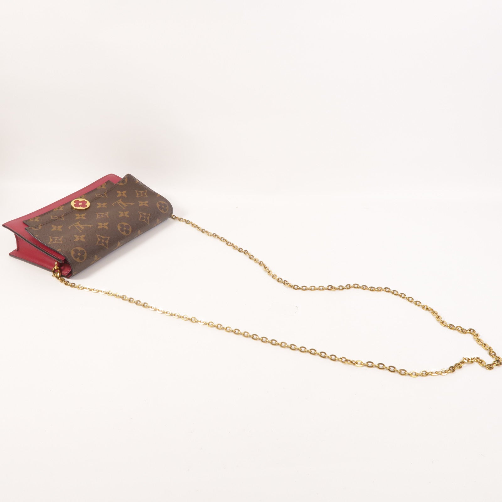 LOUIS VUITTON Monogram Portefeuille Flore鏈帶肩背袋