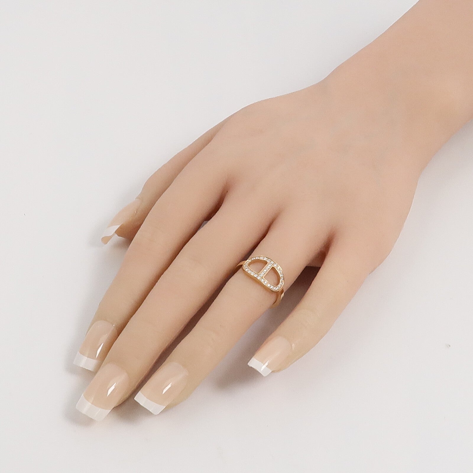HERMES 18K玫瑰金Chaine D'ancre Contour Ring戒指