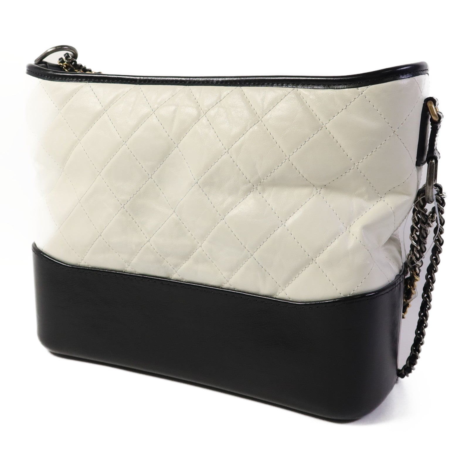 CHANEL 牛皮皮革Gabrielle Medium銀扣鏈帶肩背袋