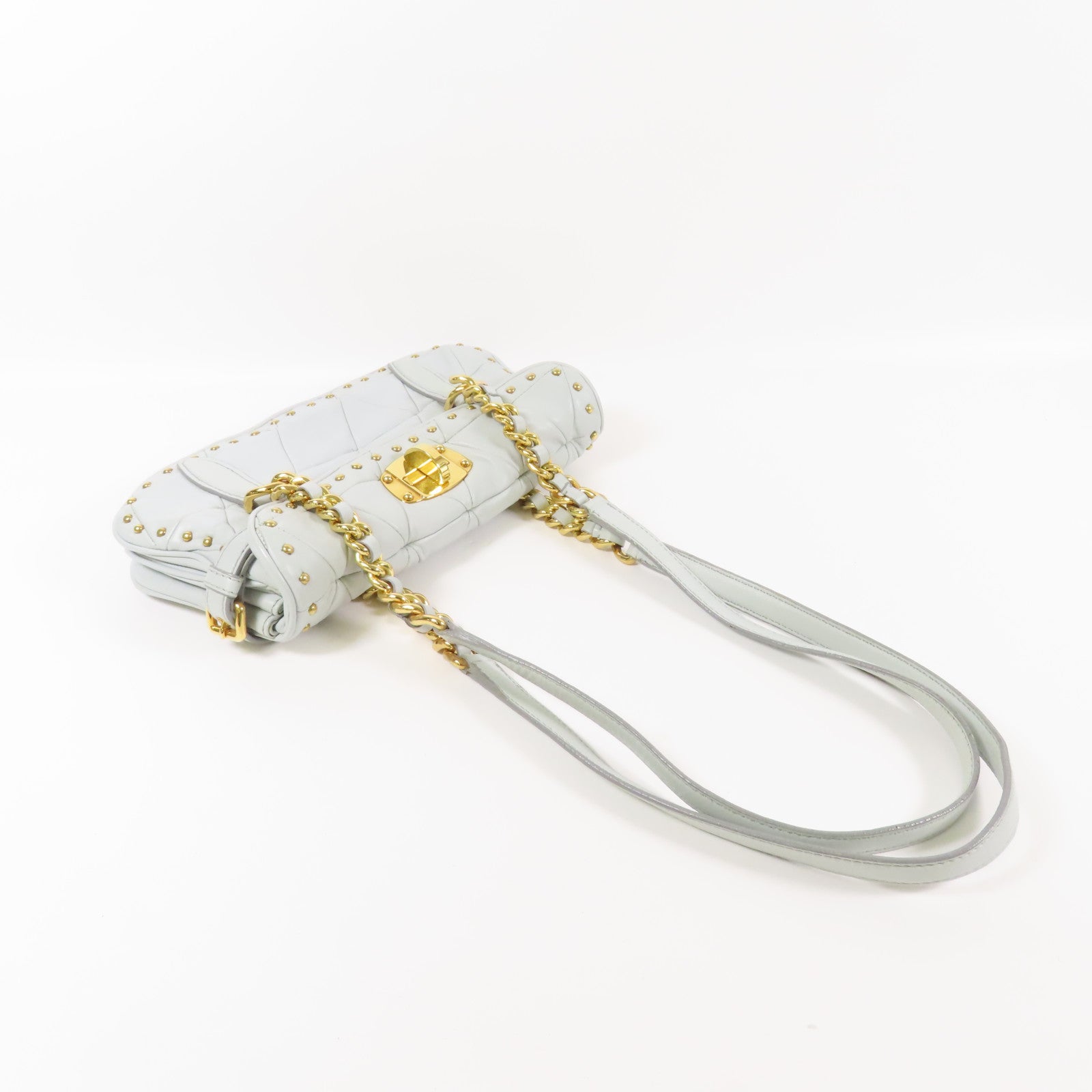 Miu Miu 牛皮皮革Shoulder Bag金扣肩背袋