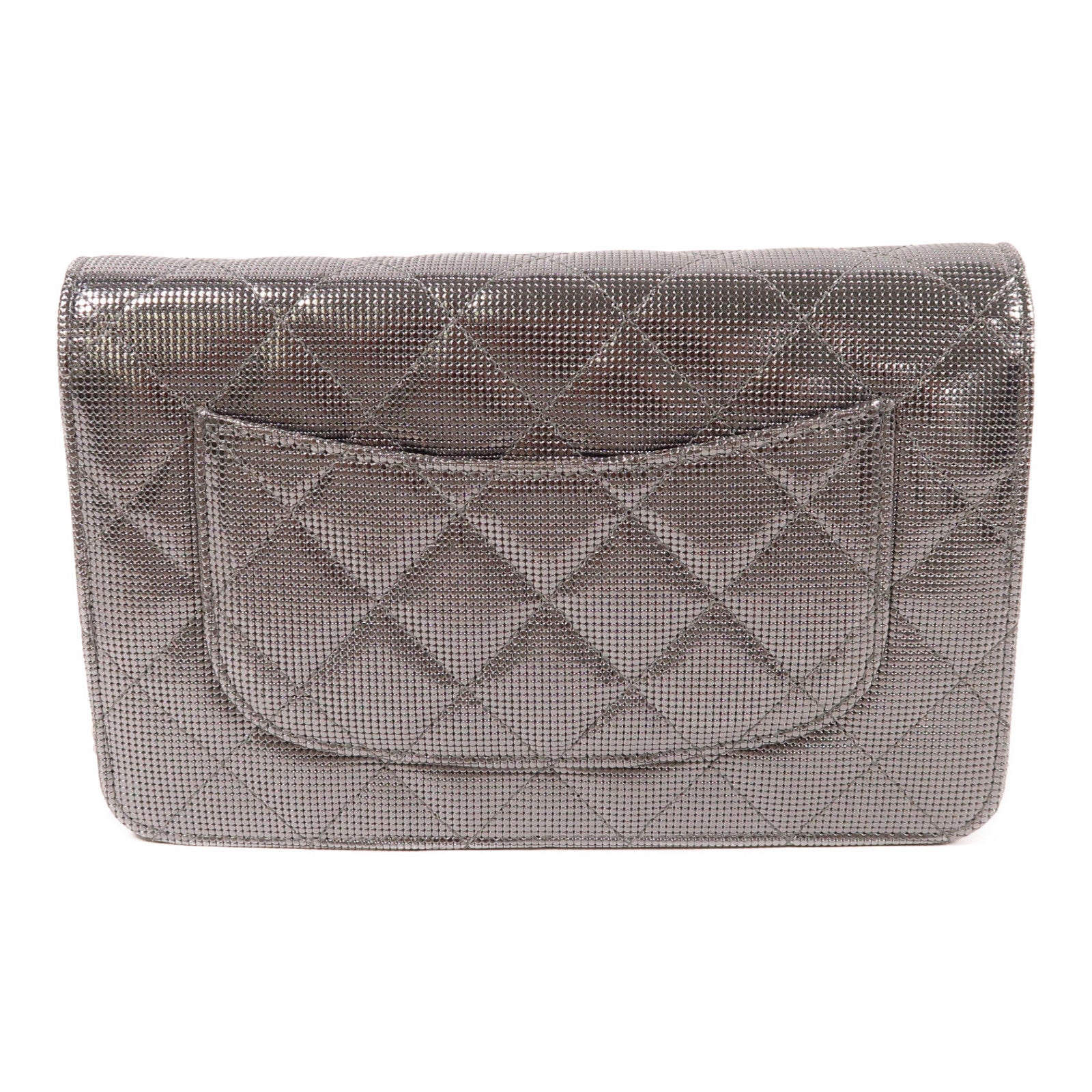 CHANEL 皮革WOC Wallet On Chain銀扣鏈帶肩背袋