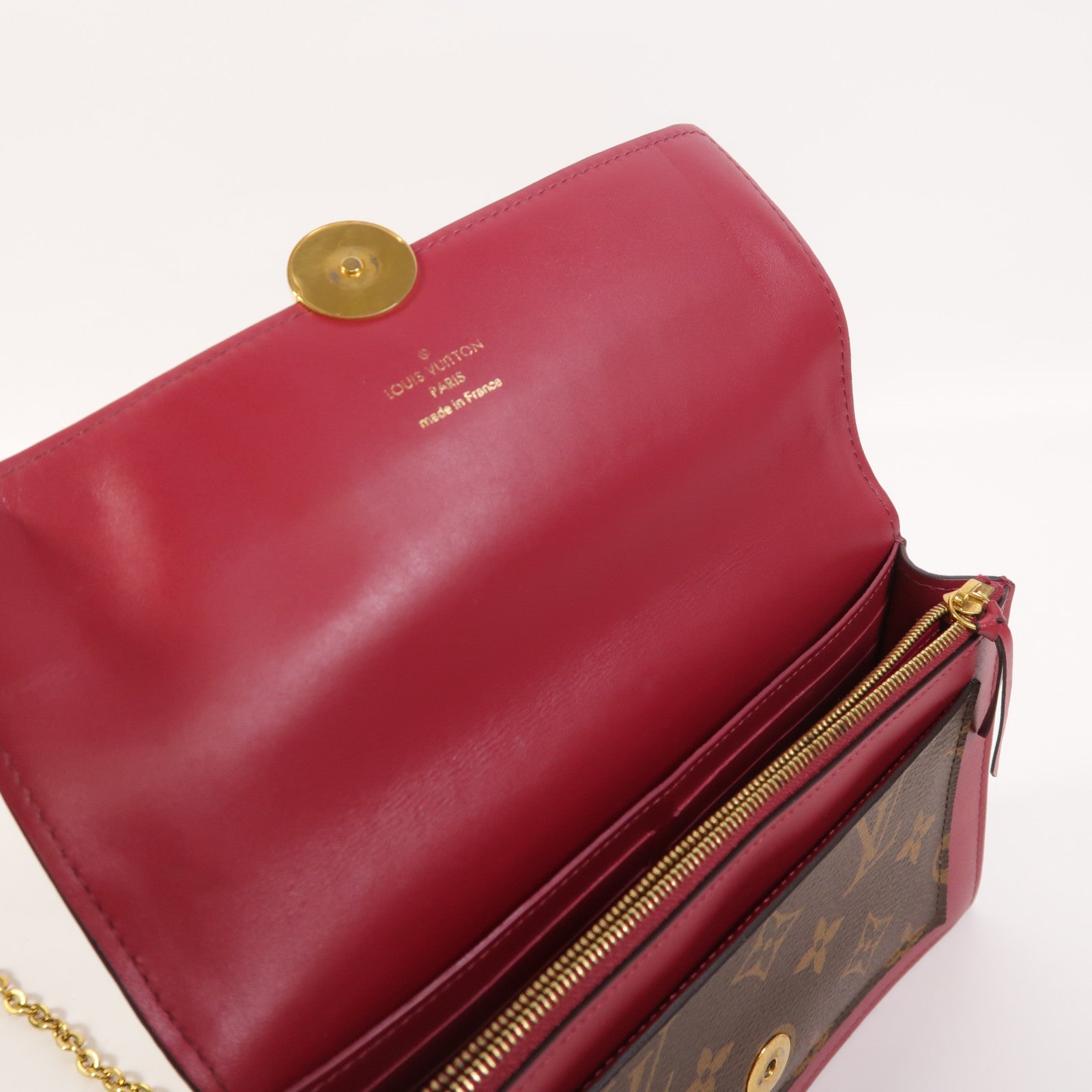 LOUIS VUITTON Monogram Portefeuille Flore鏈帶肩背袋