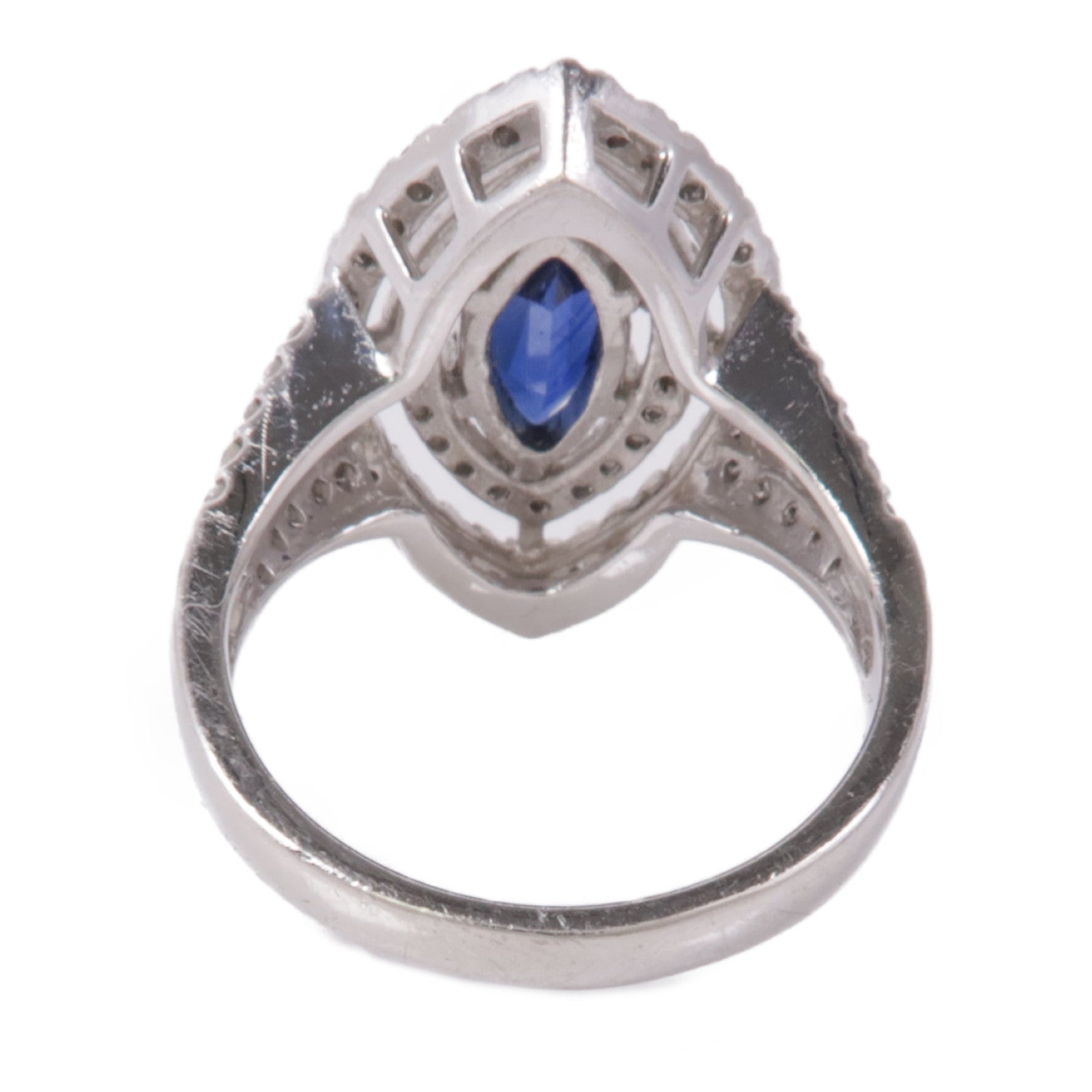 JEWELRY PT900鉑金Sapphire/Diamond Ring藍寶石/鑽石戒指US#6