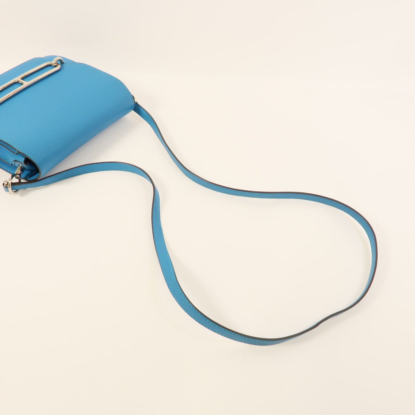 HERMES Evercolor皮革Roulis Mini肩背袋Bleu Zanzibar