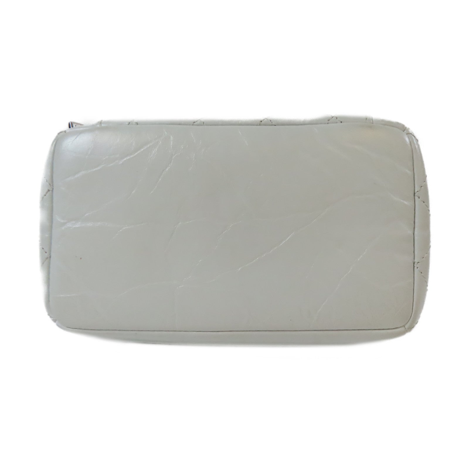 CHANEL 【激減優惠】菱格牛皮皮革Chain Shoulder Bag銀扣鏈帶肩背袋灰色
